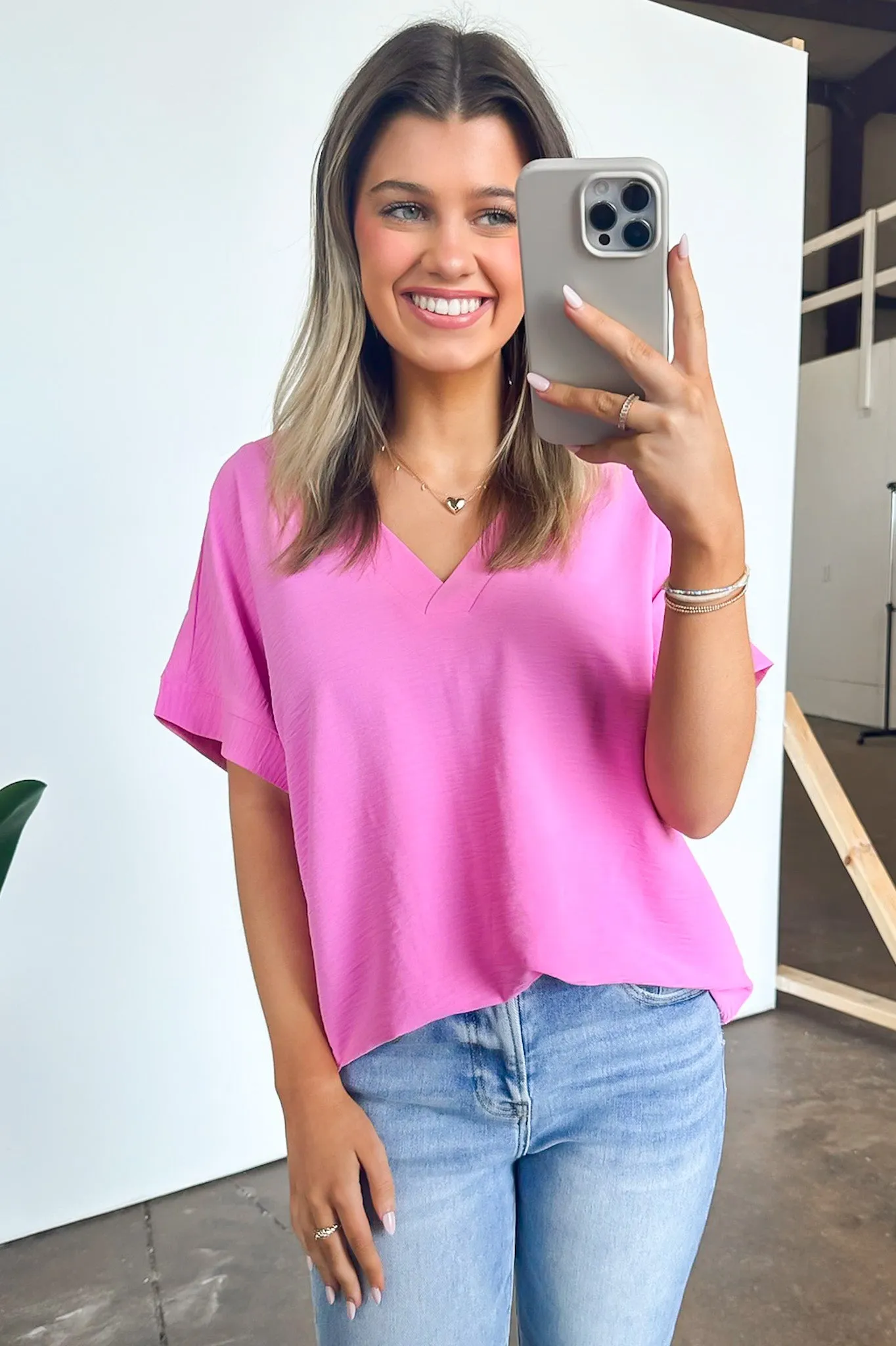 Emileigh V-Neck Relaxed Fit Top - BACK IN STOCK