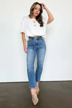 Emsley Mid Rise Slim Boyfriend Roll Hem Jeans