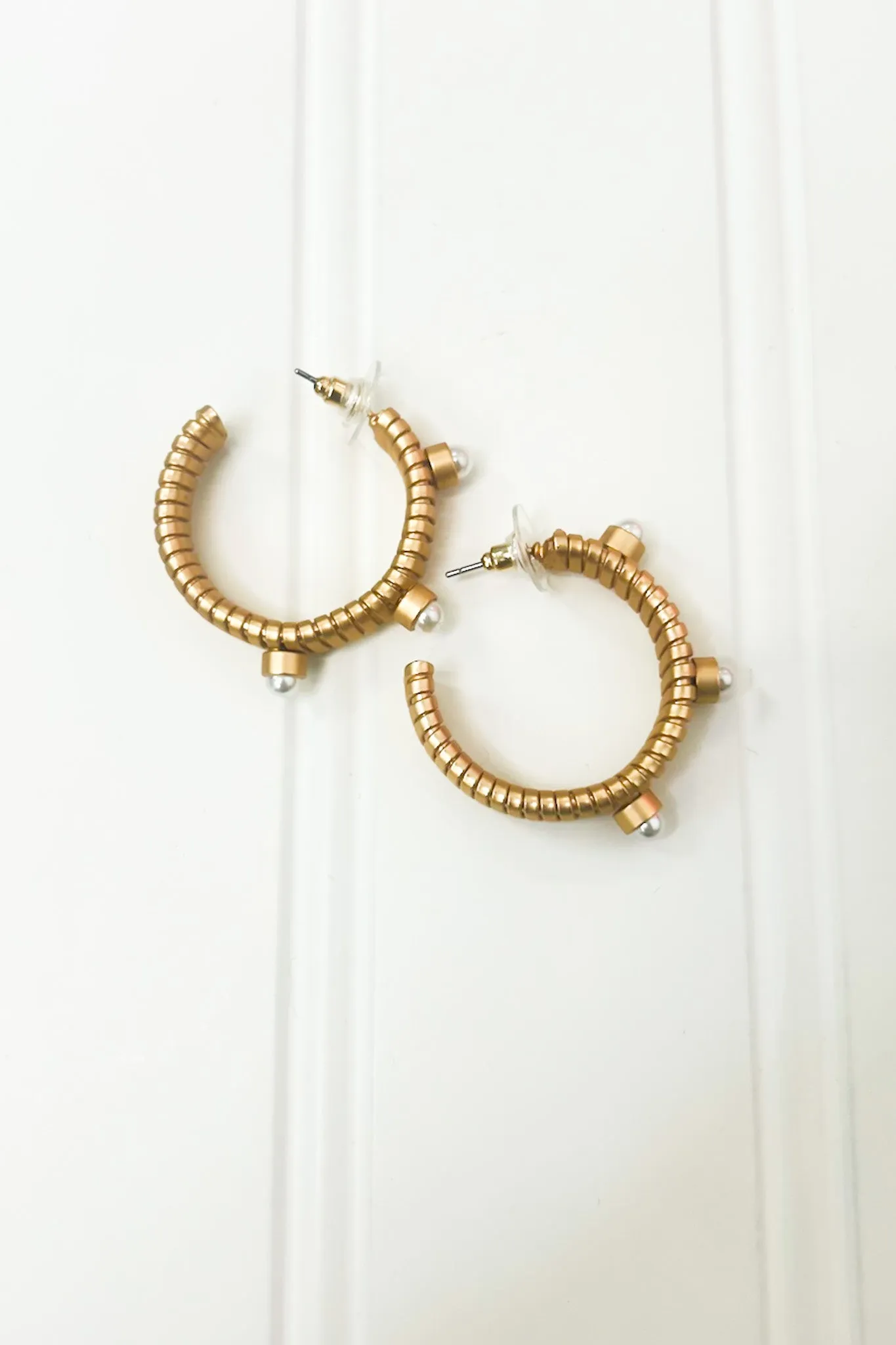 Enticing Always Pearl Accent Hoop Earrings