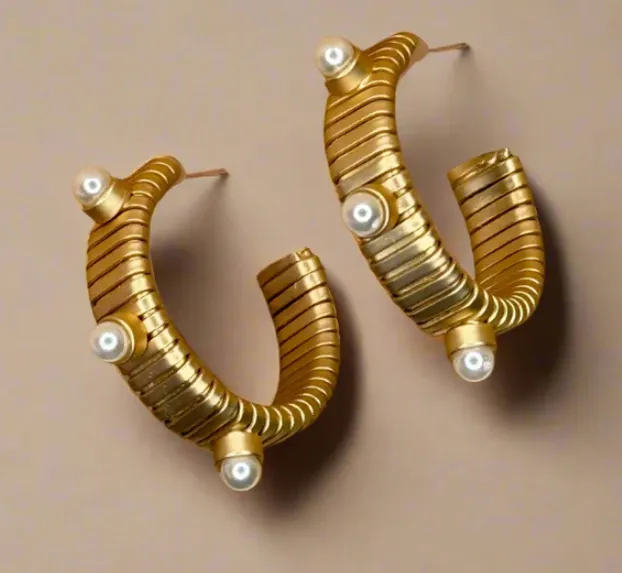 Enticing Always Pearl Accent Hoop Earrings