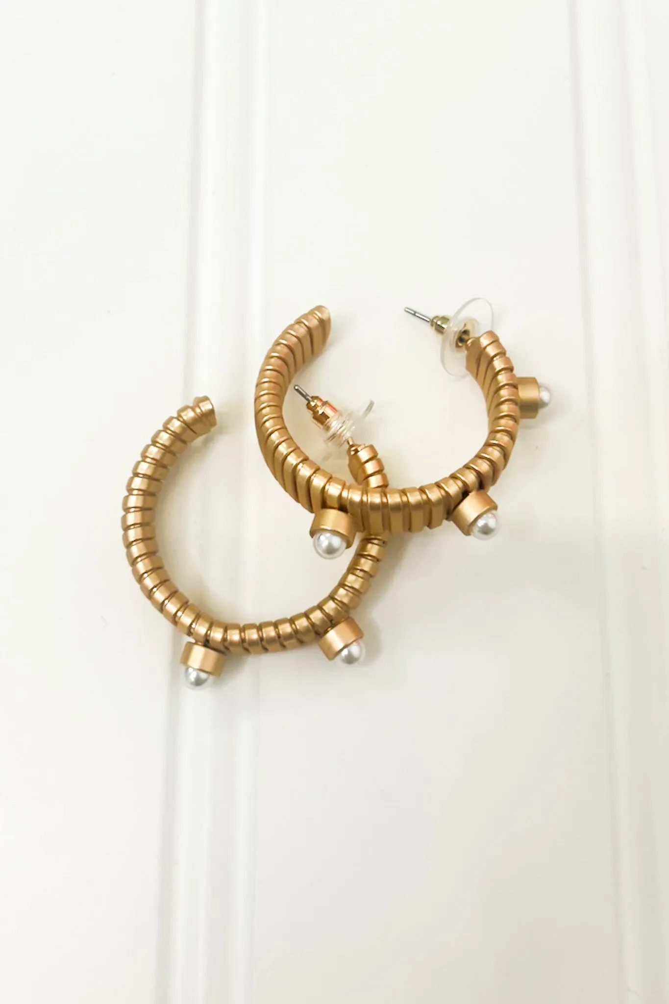 Enticing Always Pearl Accent Hoop Earrings