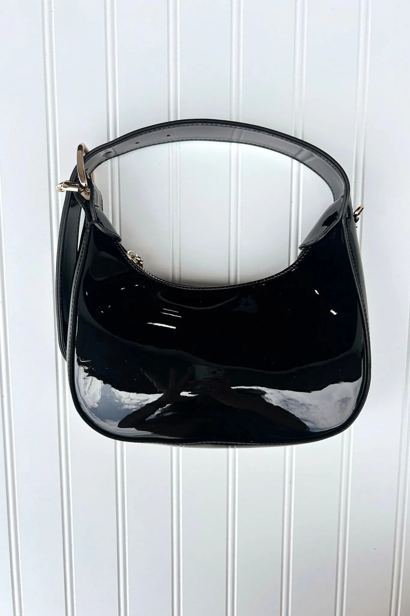 Enviable Pick Enamel Hobo Crossbody Handbag