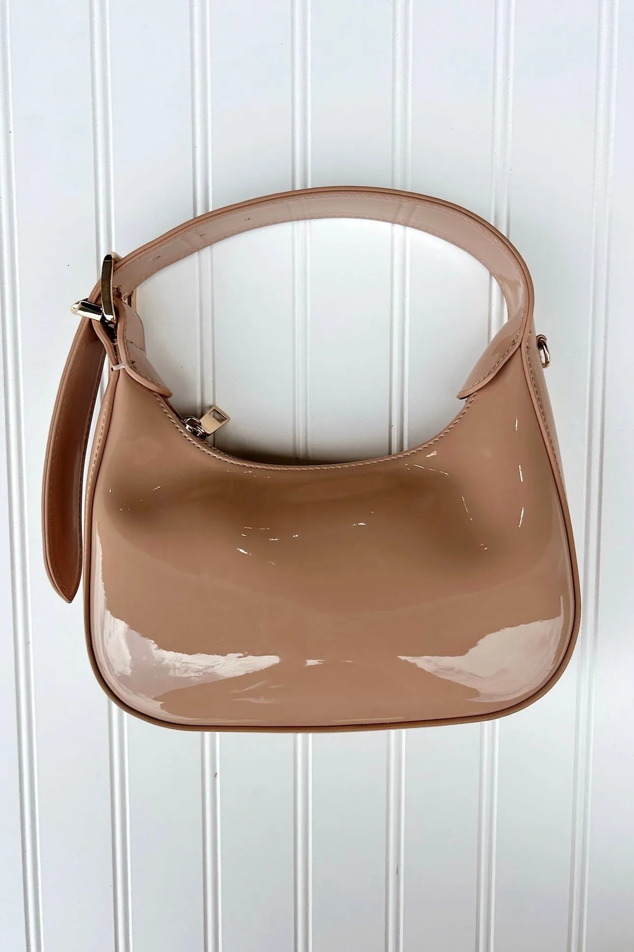 Enviable Pick Enamel Hobo Crossbody Handbag