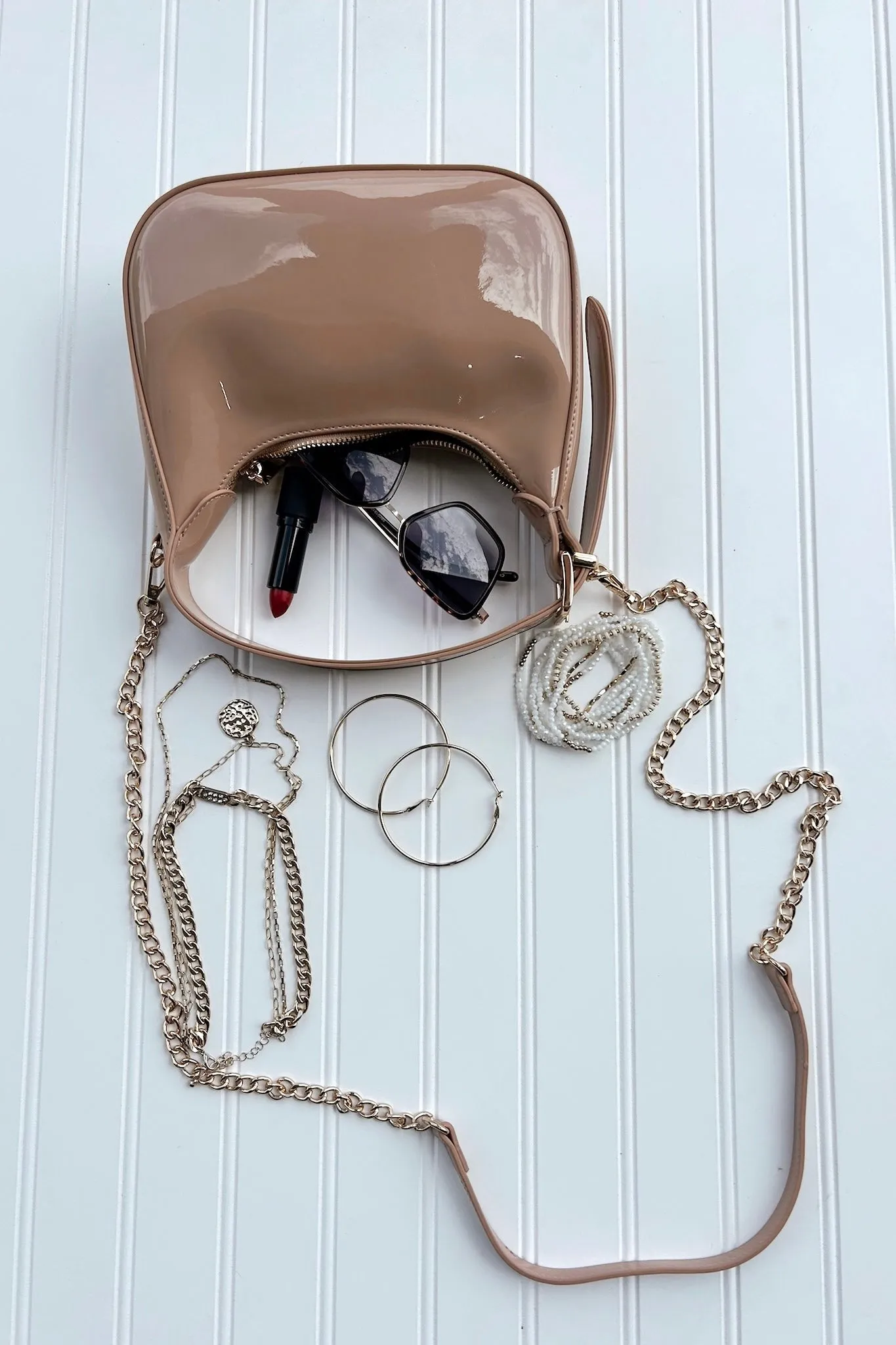 Enviable Pick Enamel Hobo Crossbody Handbag
