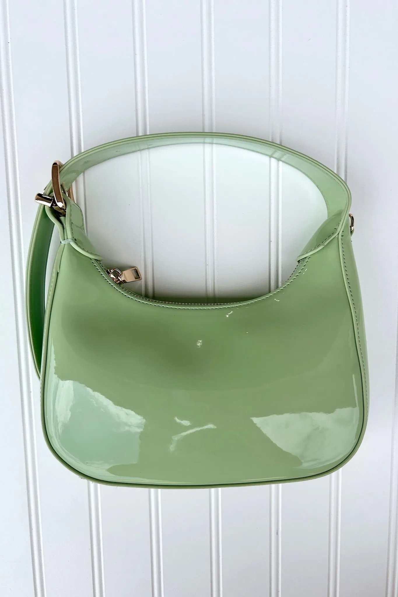 Enviable Pick Enamel Hobo Crossbody Handbag