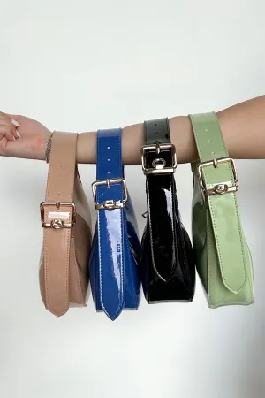 Enviable Pick Enamel Hobo Crossbody Handbag