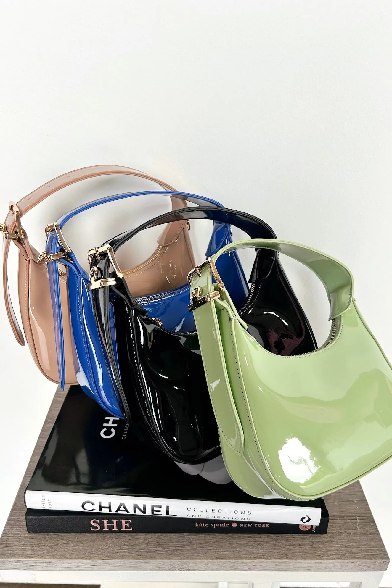 Enviable Pick Enamel Hobo Crossbody Handbag