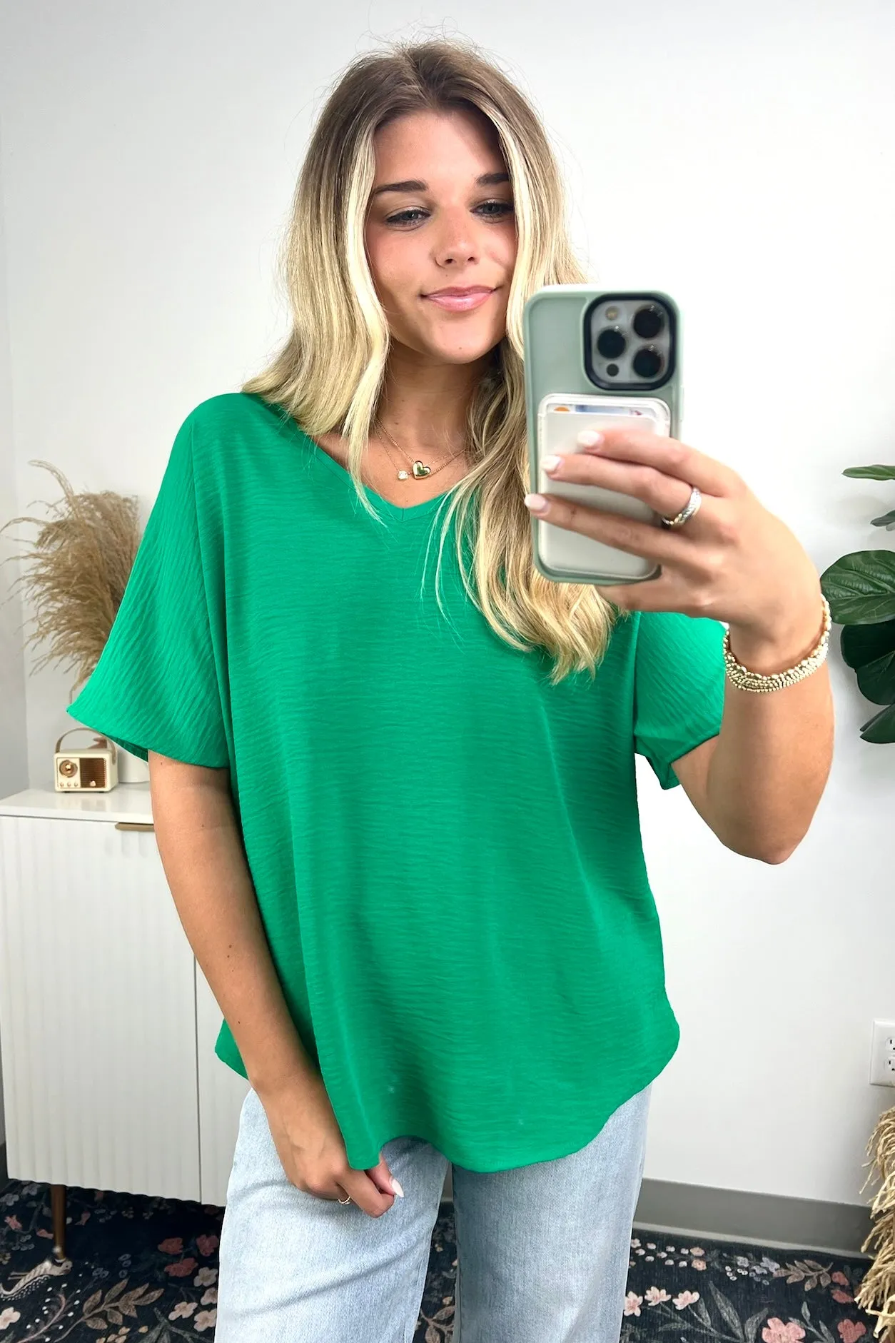 Evlynn V-Neck Short Sleeve Top - BACK IN STOCK