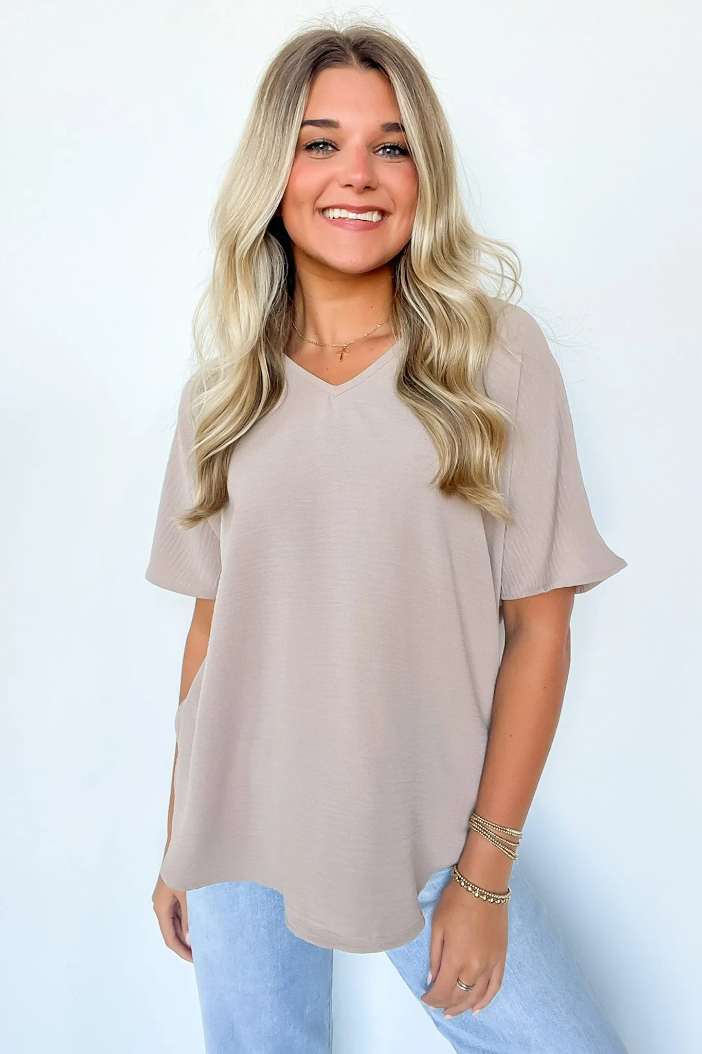Evlynn V-Neck Short Sleeve Top - BACK IN STOCK