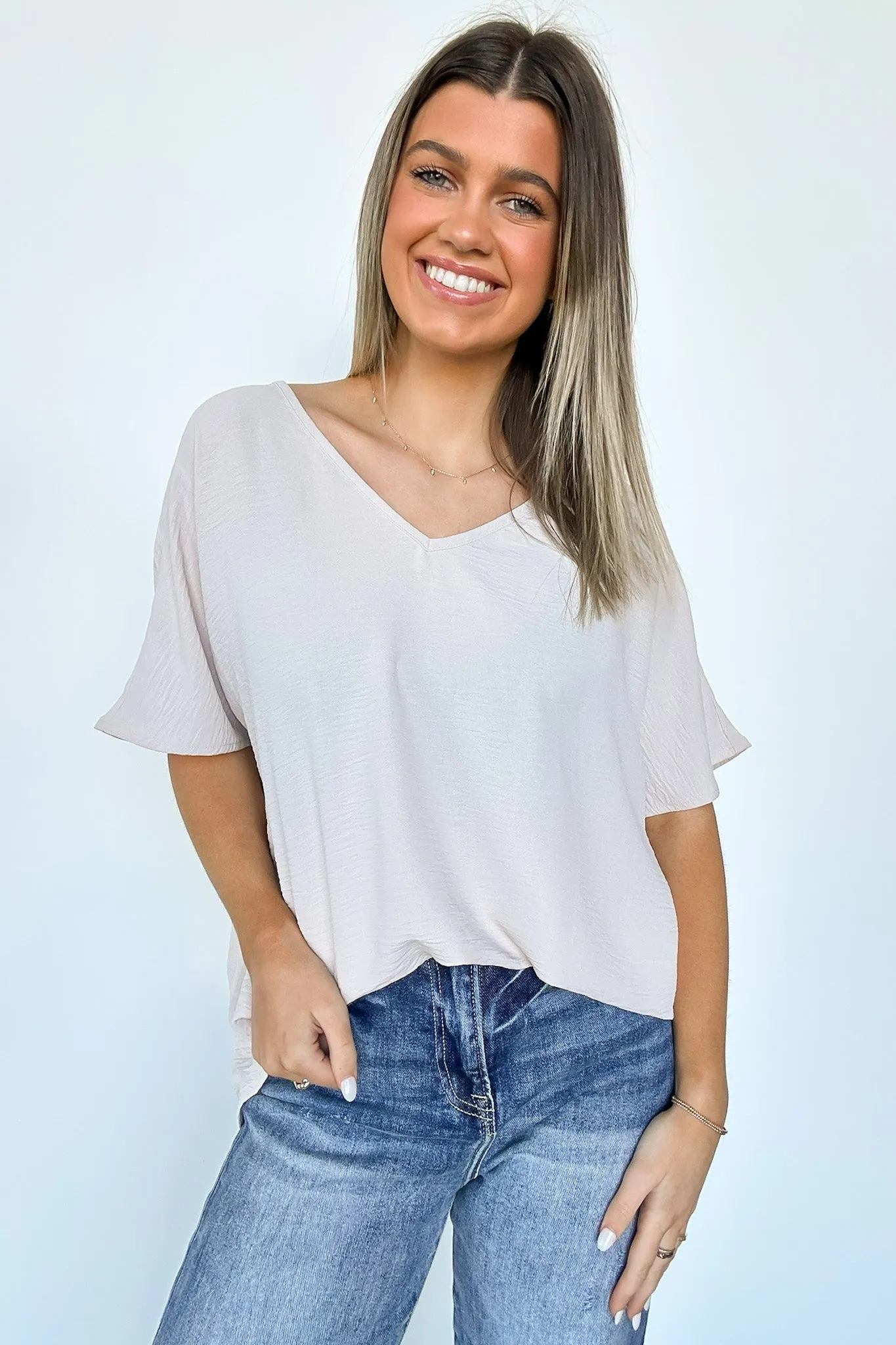 Evlynn V-Neck Short Sleeve Top - BACK IN STOCK