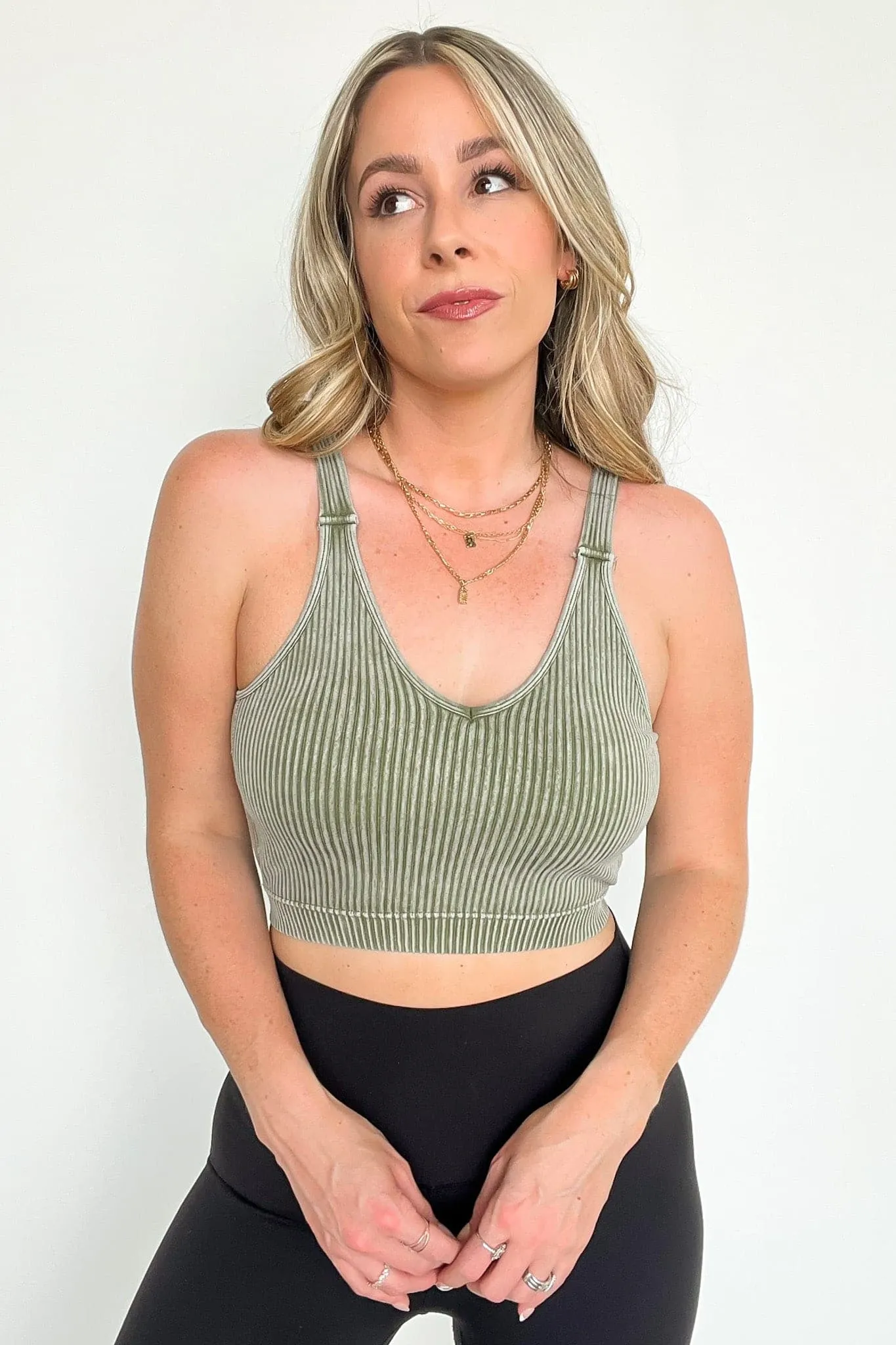 Farran Washed Ribbed Padded Bra Tank Top - BACK IN STOCK