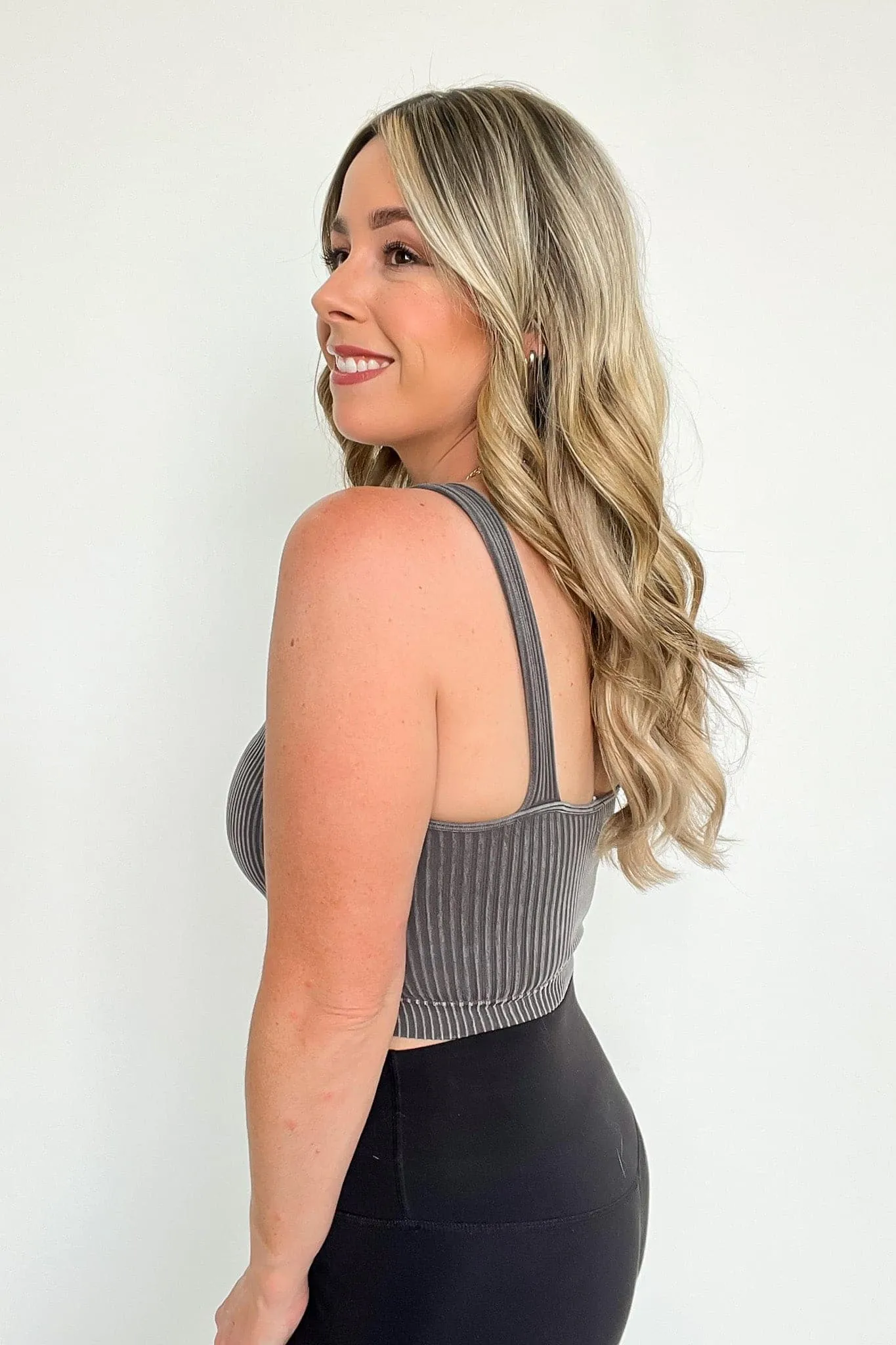 Farran Washed Ribbed Padded Bra Tank Top - BACK IN STOCK