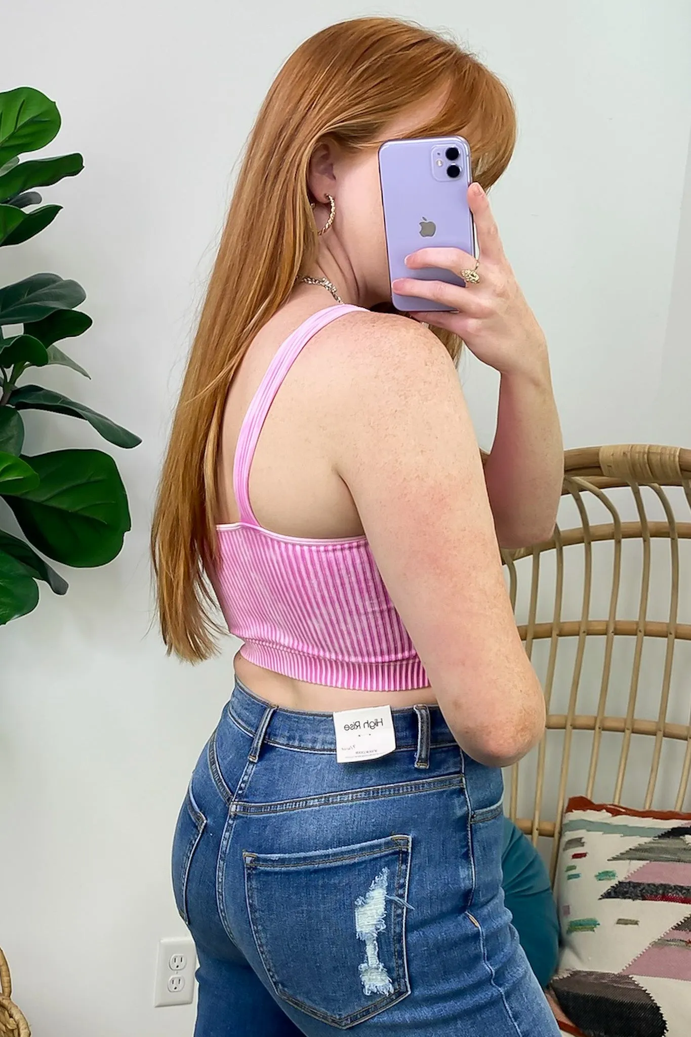 Farran Washed Ribbed Padded Bra Tank Top - BACK IN STOCK