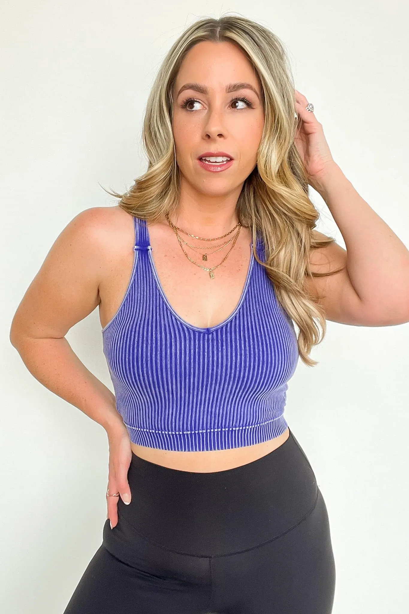 Farran Washed Ribbed Padded Bra Tank Top - BACK IN STOCK