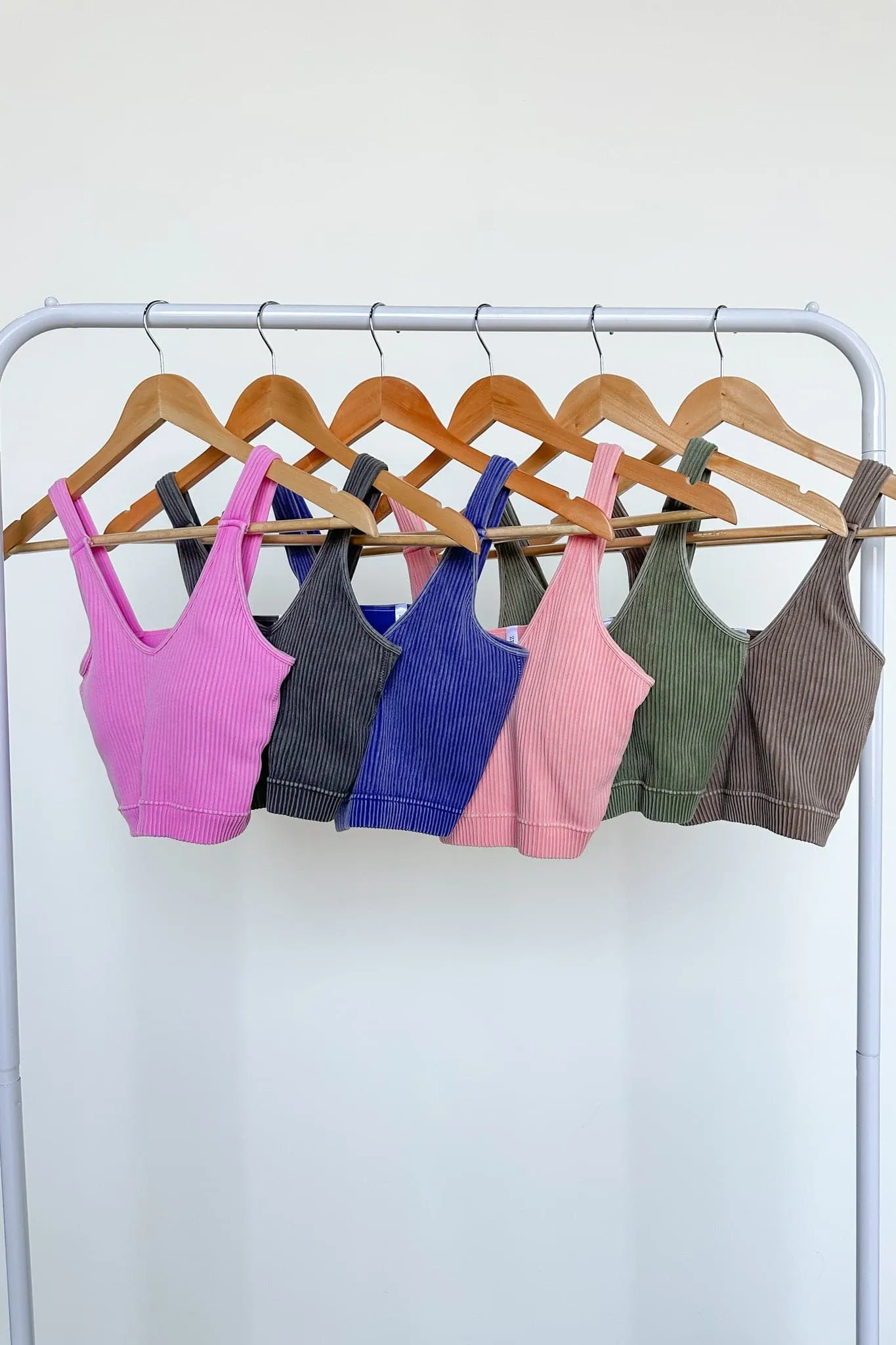 Farran Washed Ribbed Padded Bra Tank Top - BACK IN STOCK