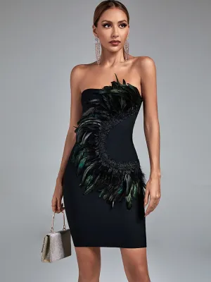 Feather Lace Bodycon Dress Anna Kay Co