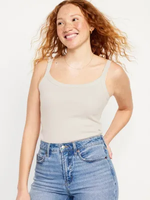 Fitted Rib-Knit Tank Top for Women