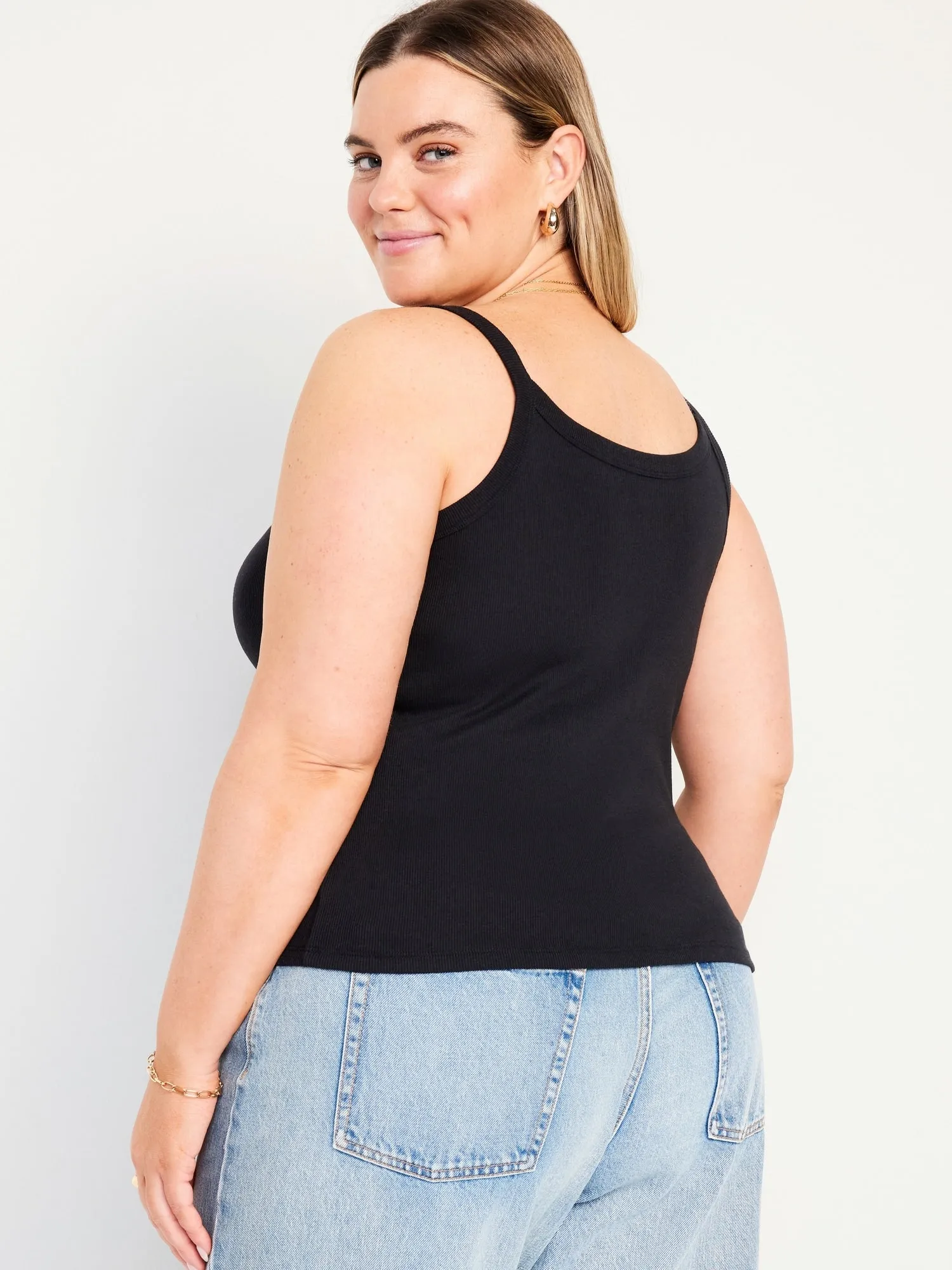Fitted Rib-Knit Tank Top for Women