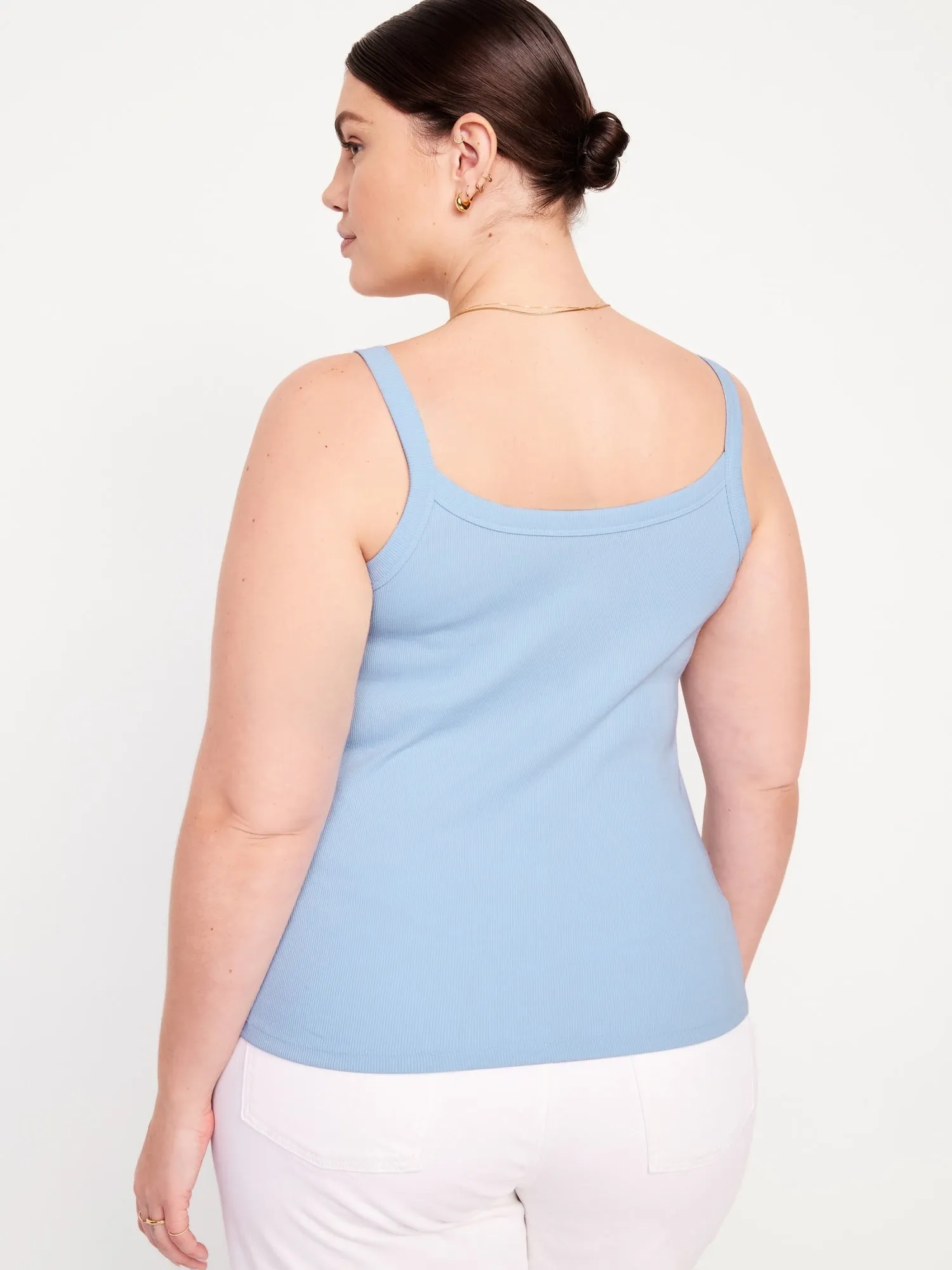 Fitted Rib-Knit Tank Top for Women