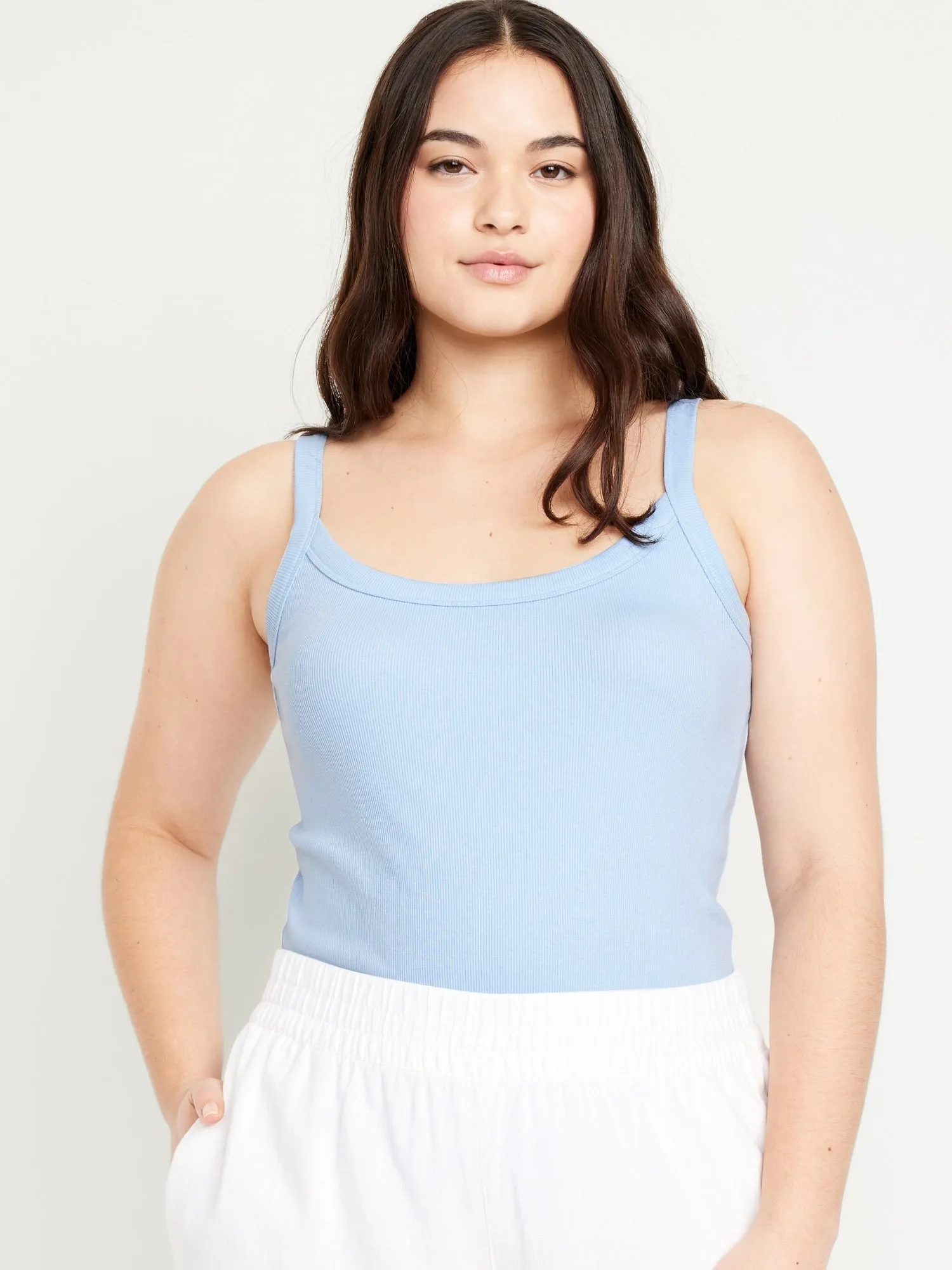 Fitted Rib-Knit Tank Top for Women