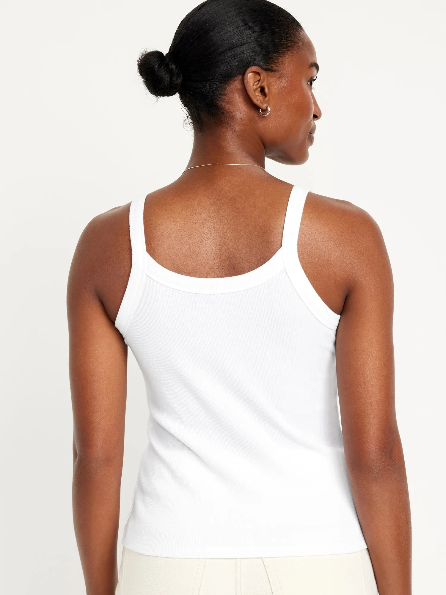 Fitted Rib-Knit Tank Top for Women