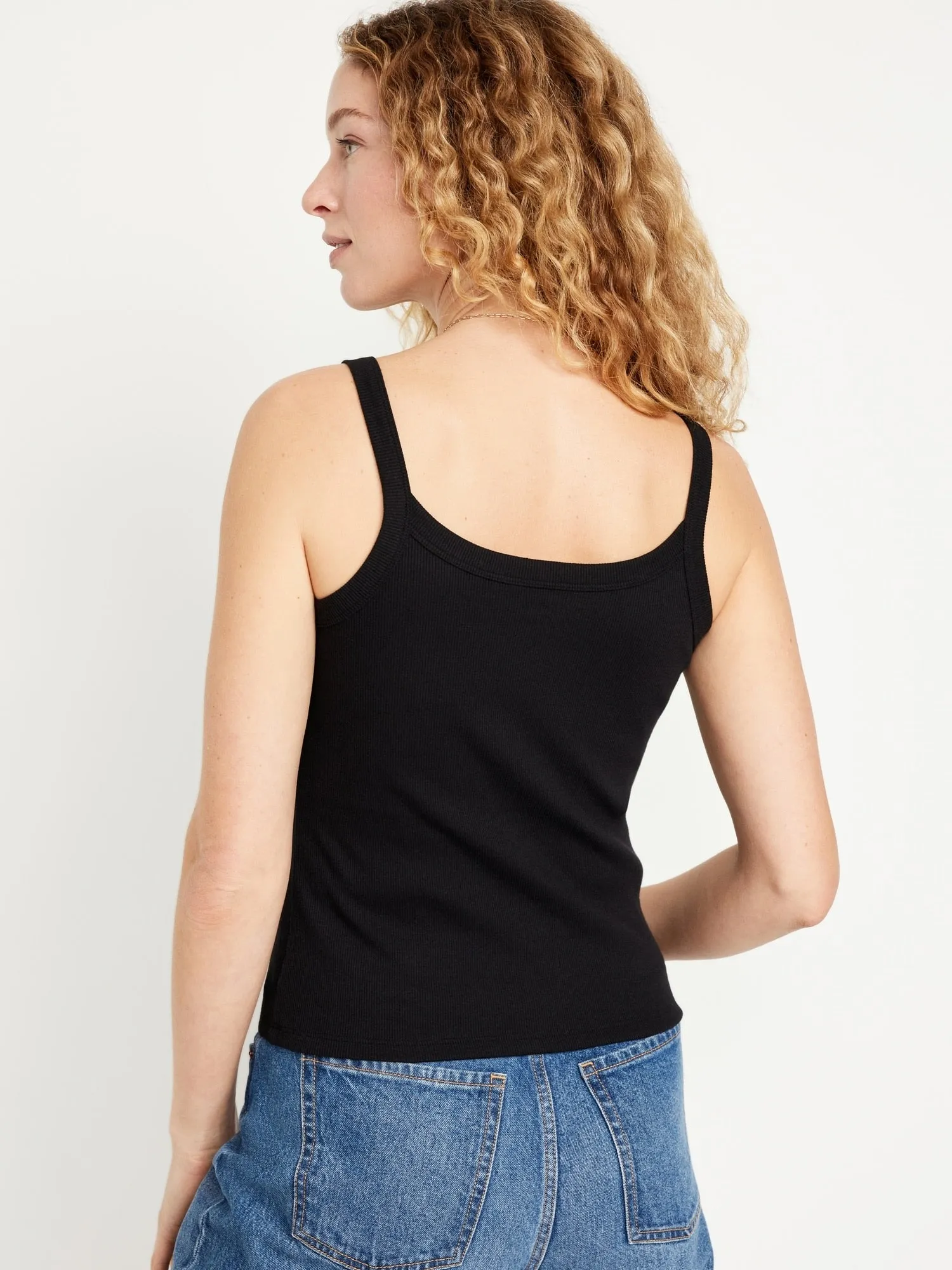 Fitted Rib-Knit Tank Top for Women