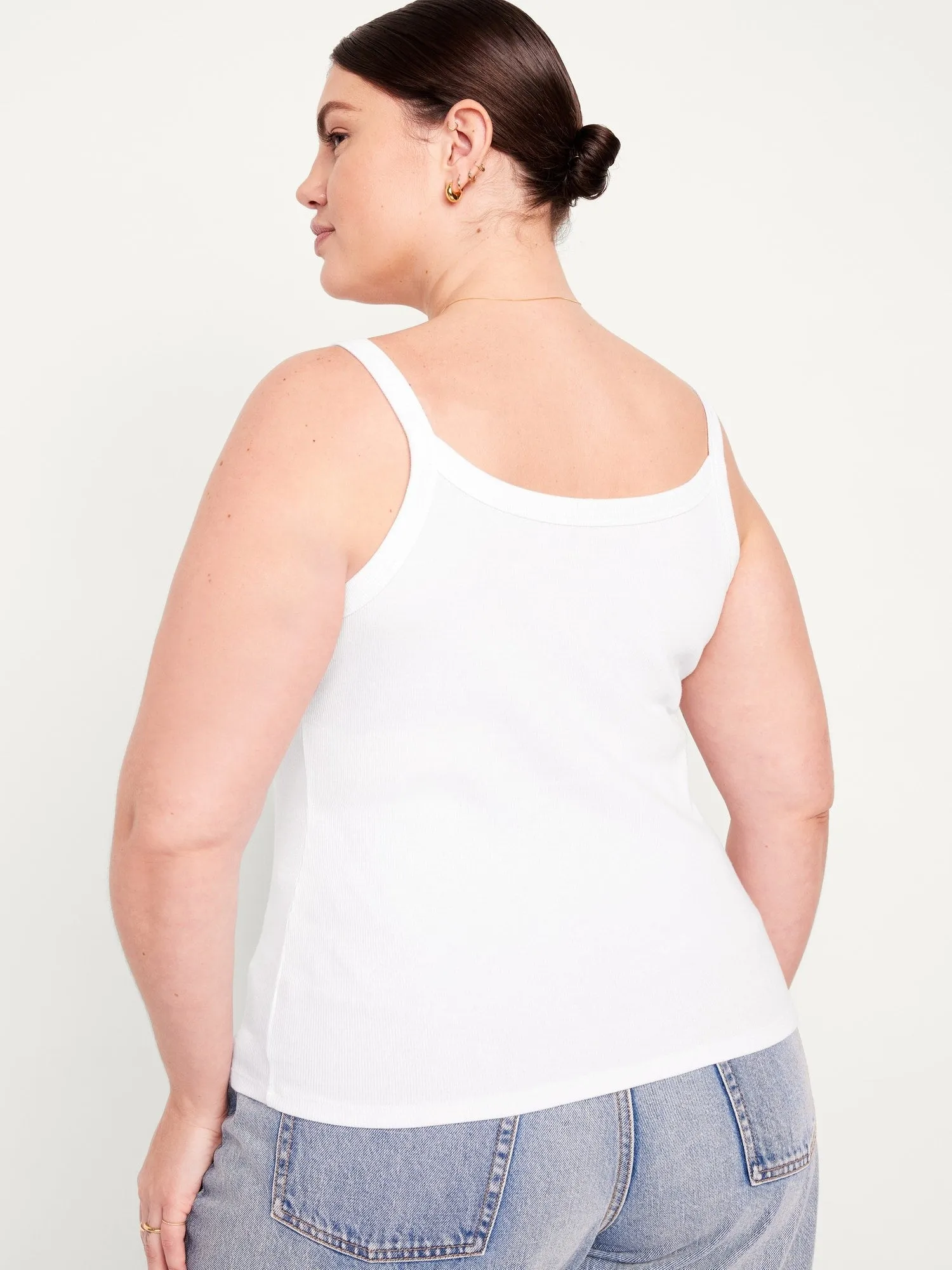 Fitted Rib-Knit Tank Top for Women