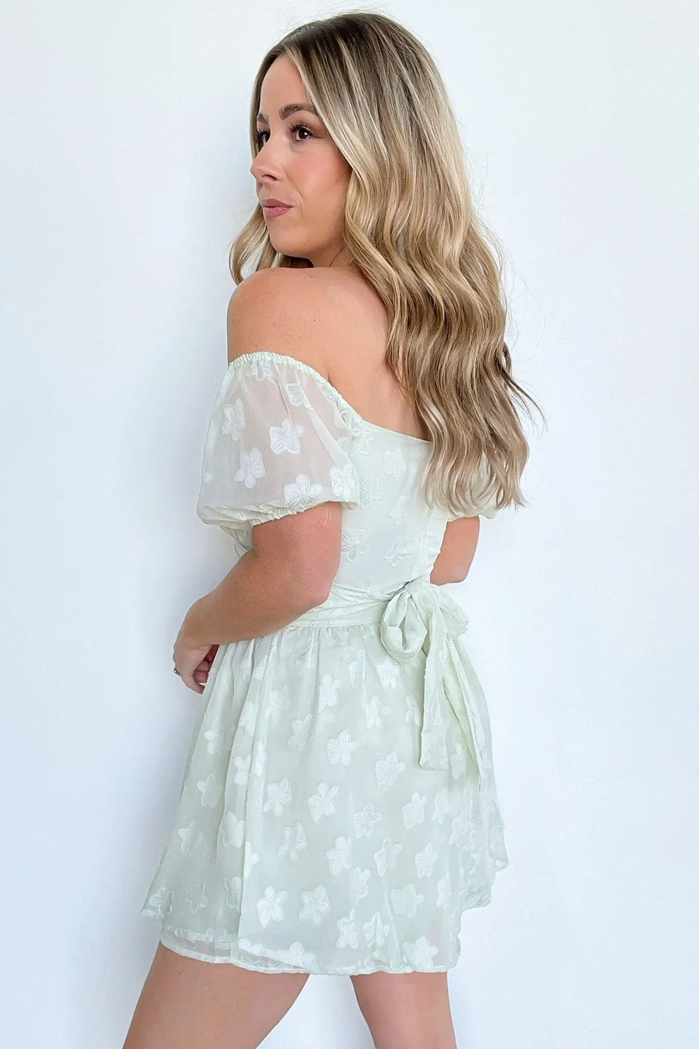 Floating Through Flowers Off Shoulder Romper - FINAL SALE