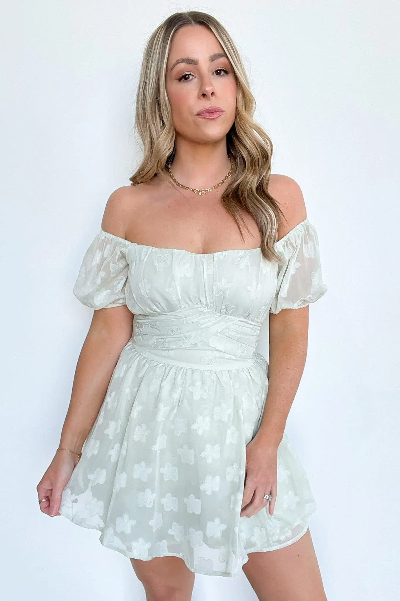 Floating Through Flowers Off Shoulder Romper - FINAL SALE