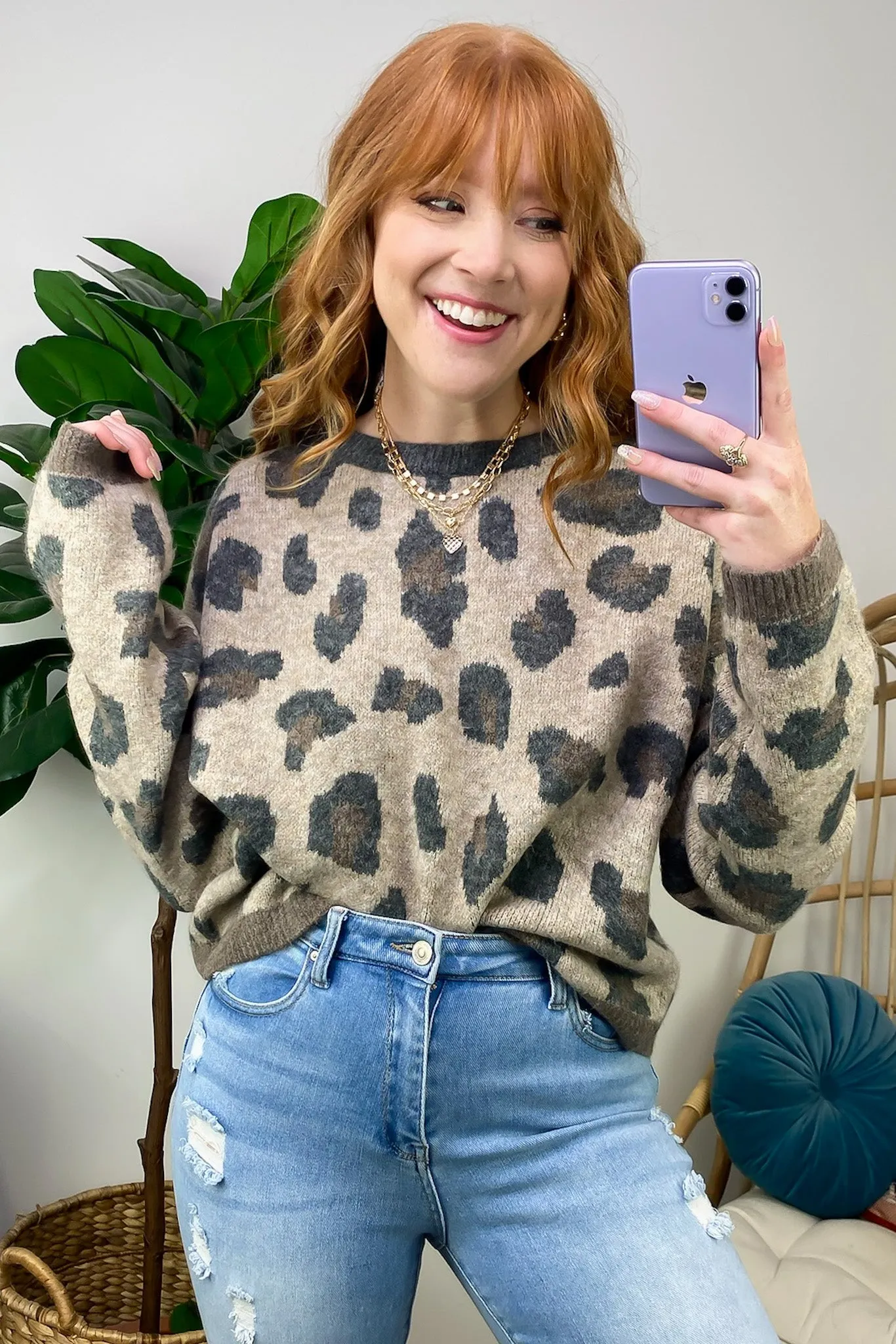 Fond Favorite Animal Print Oversized Fit Sweater - FINAL SALE