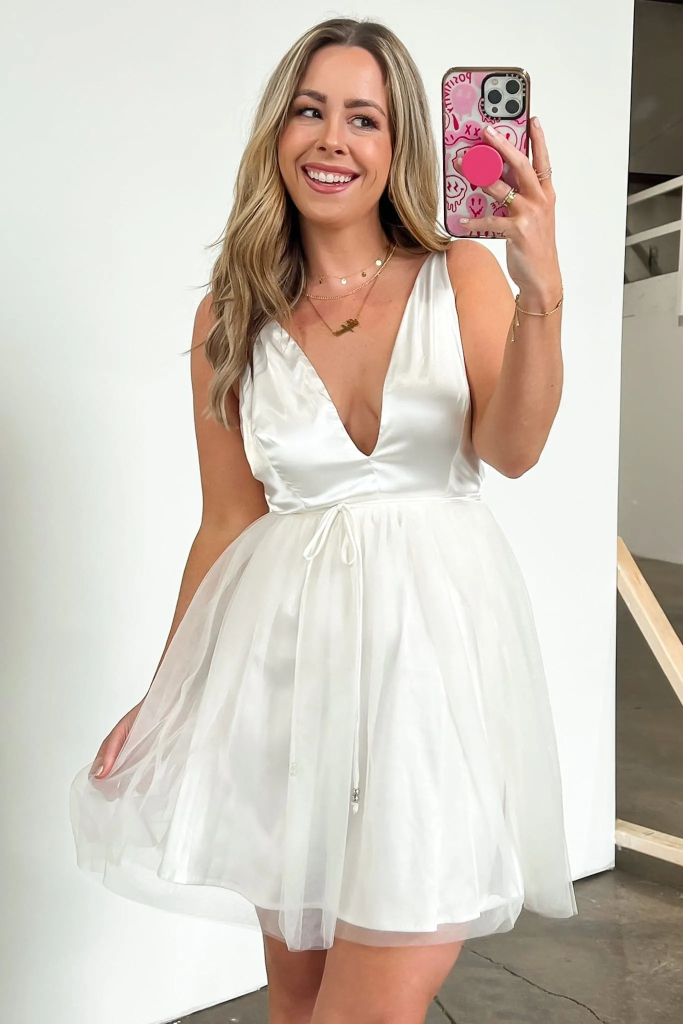 Forever Phenomenal V-Neck Tulle Dress - FINAL SALE