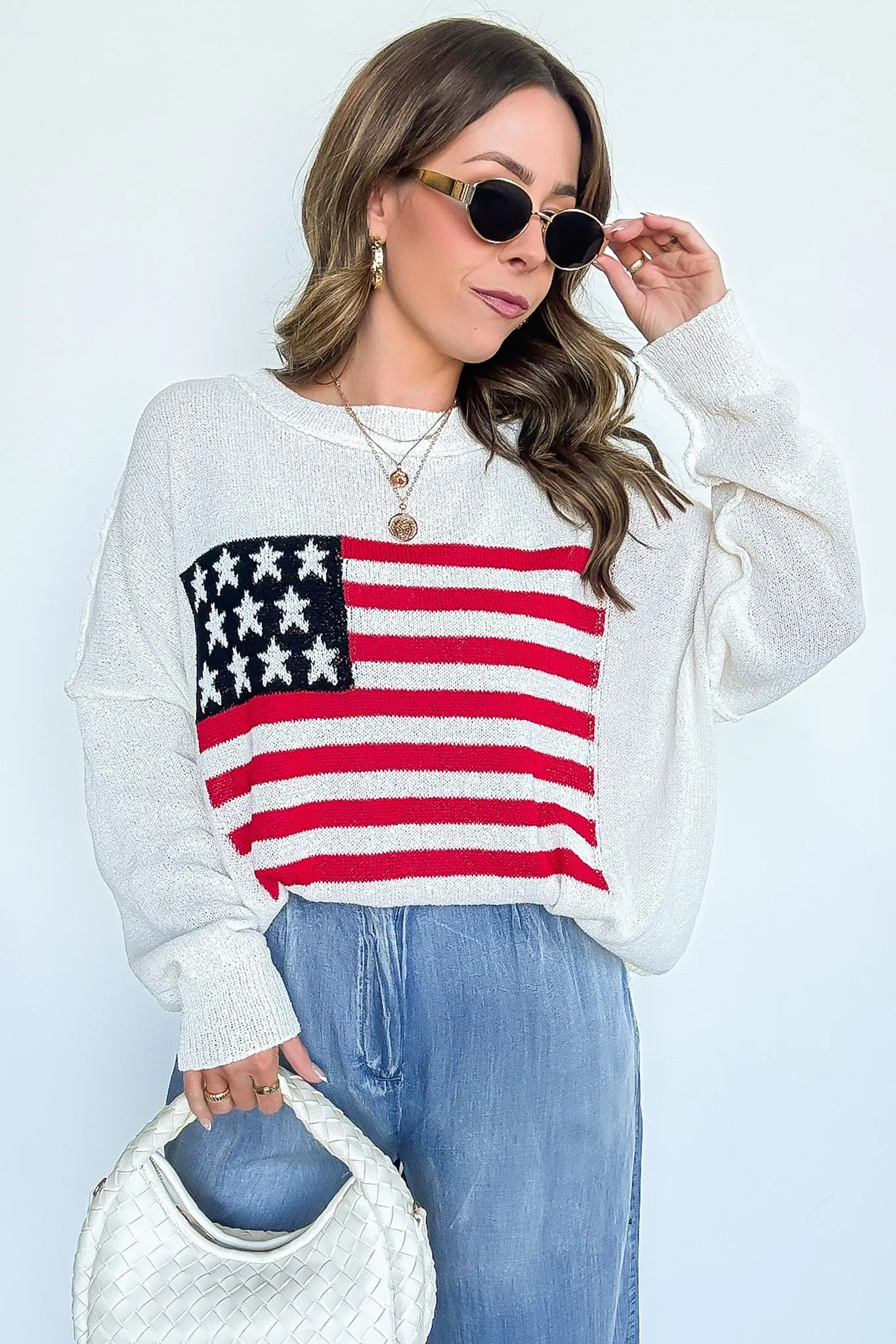 Freedom Ring American Flag Knit Sweater