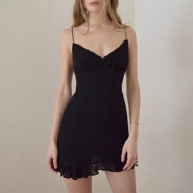 Frill Edge Floral Print Mini Dress Anna Kay Co