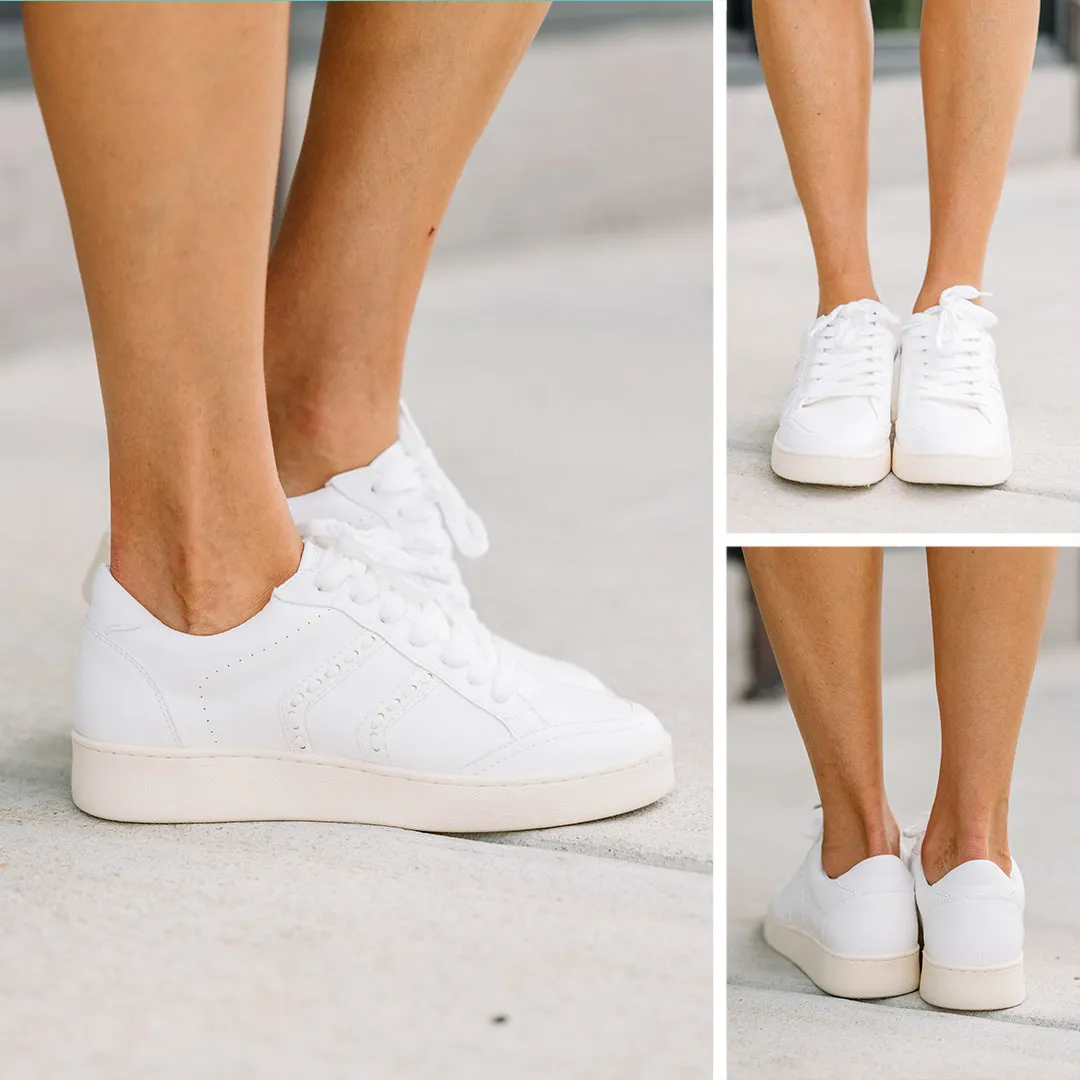 Give It A Try White Platform Sneakers
