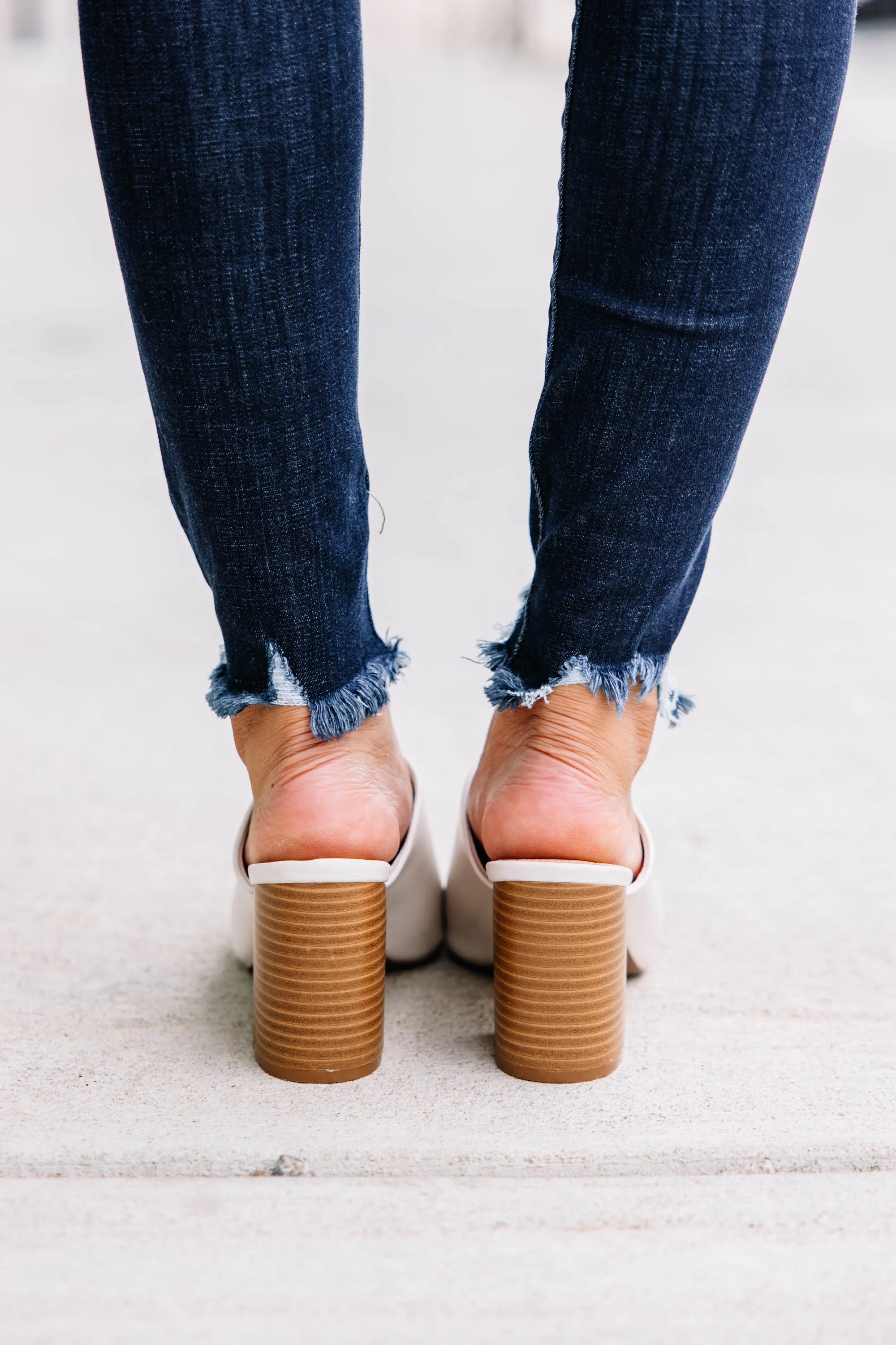 Give It Your All Off White Mule Booties