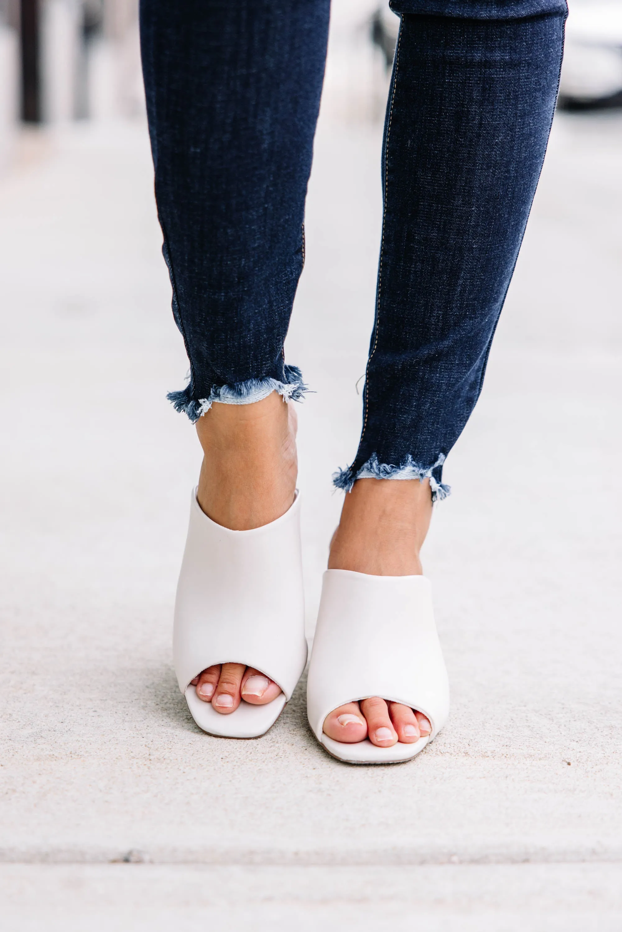 Give It Your All Off White Mule Booties