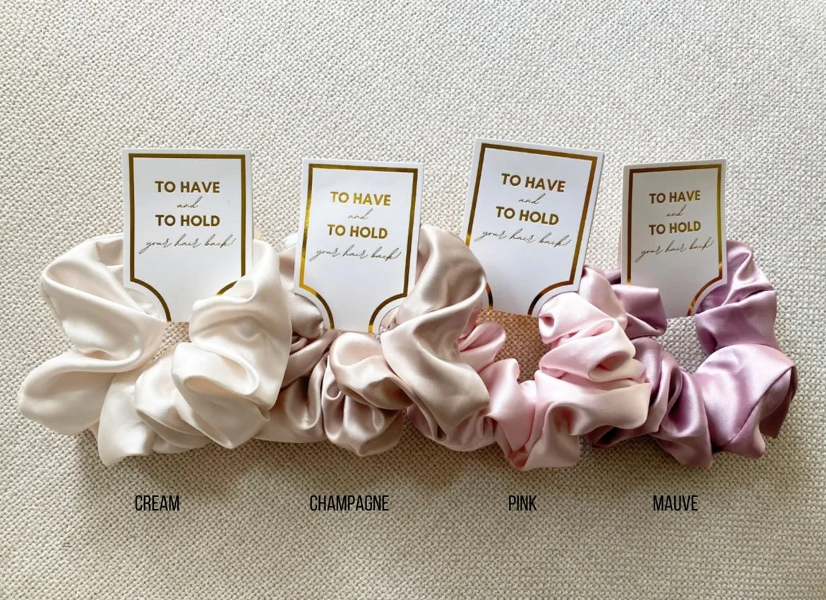Grace Satin Scrunchie - Champagne