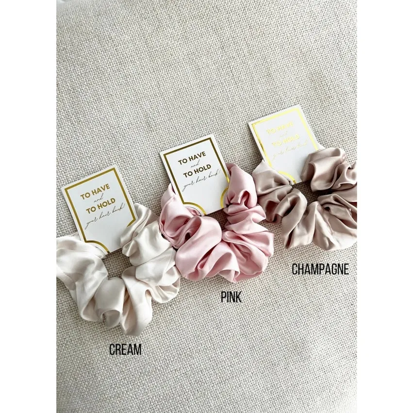 Grace Satin Scrunchie - Champagne