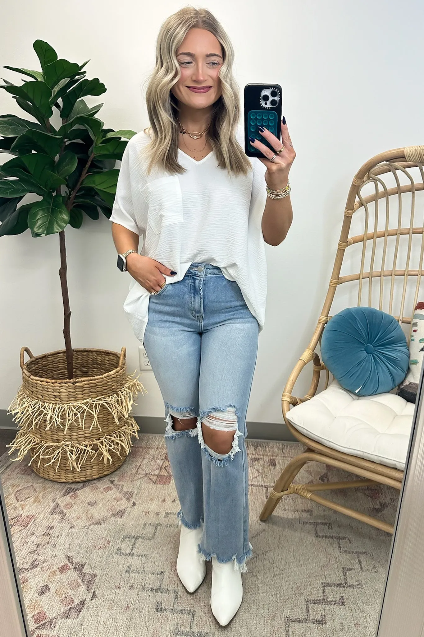 Have it Here V-Neck Pocket Top | BACK IN STOCK   NEW COLORS