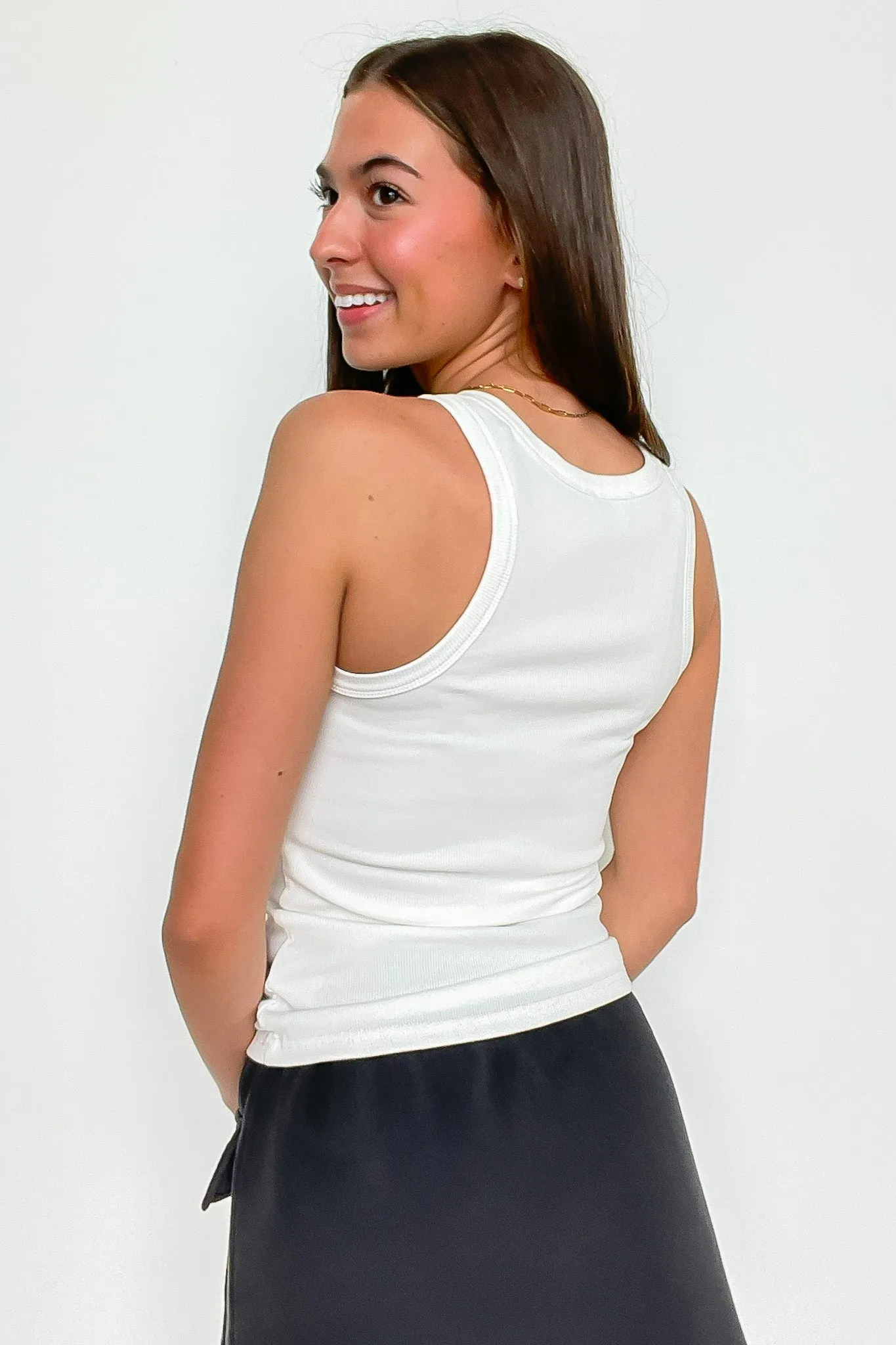 Heart Eyes Detail Knit Tank Top