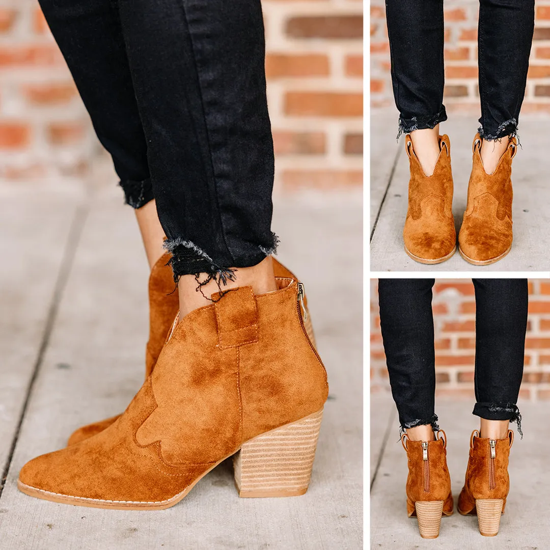 High Hopes Tan Brown Heeled Booties