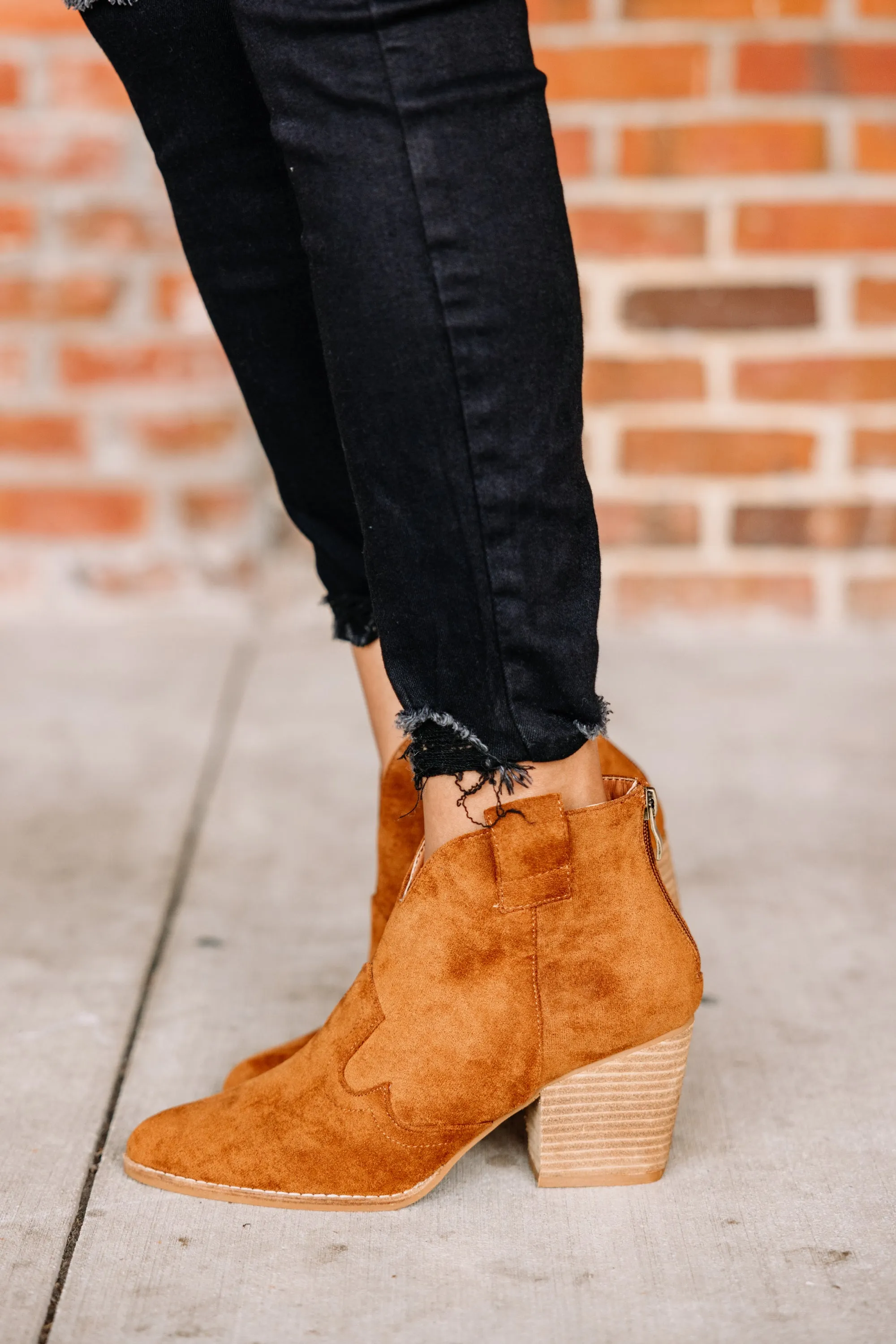High Hopes Tan Brown Heeled Booties