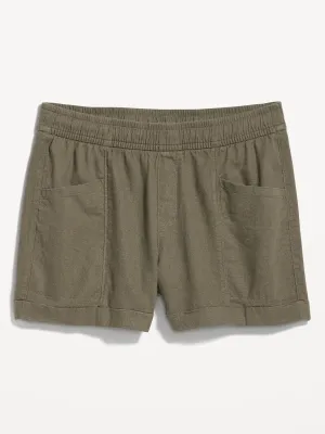 High-Waisted Linen-Blend Shorts for Women