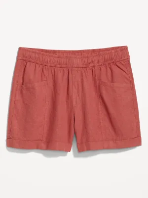High-Waisted Linen-Blend Shorts for Women