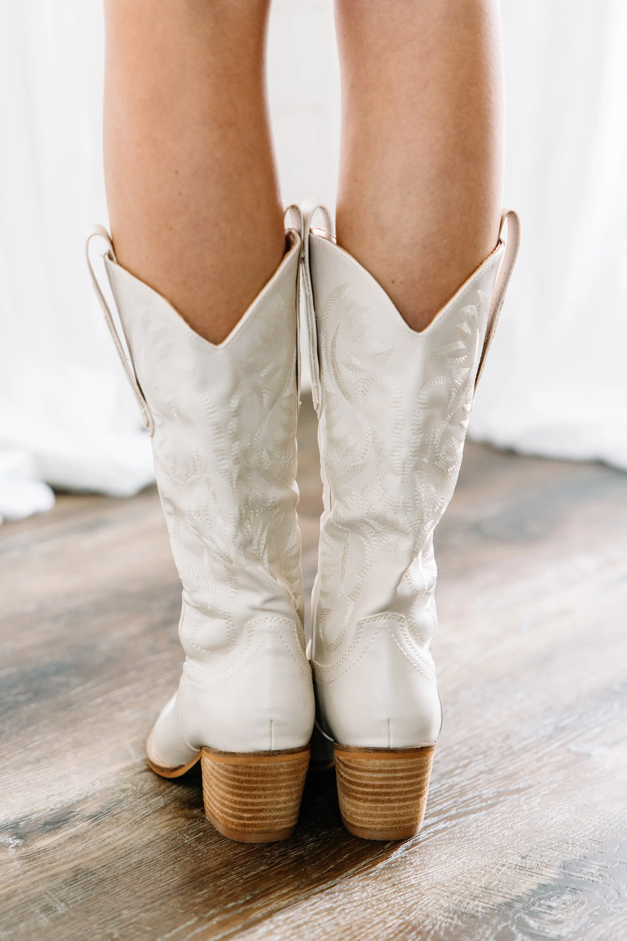 Highly Thought Of Cream White Western Boots