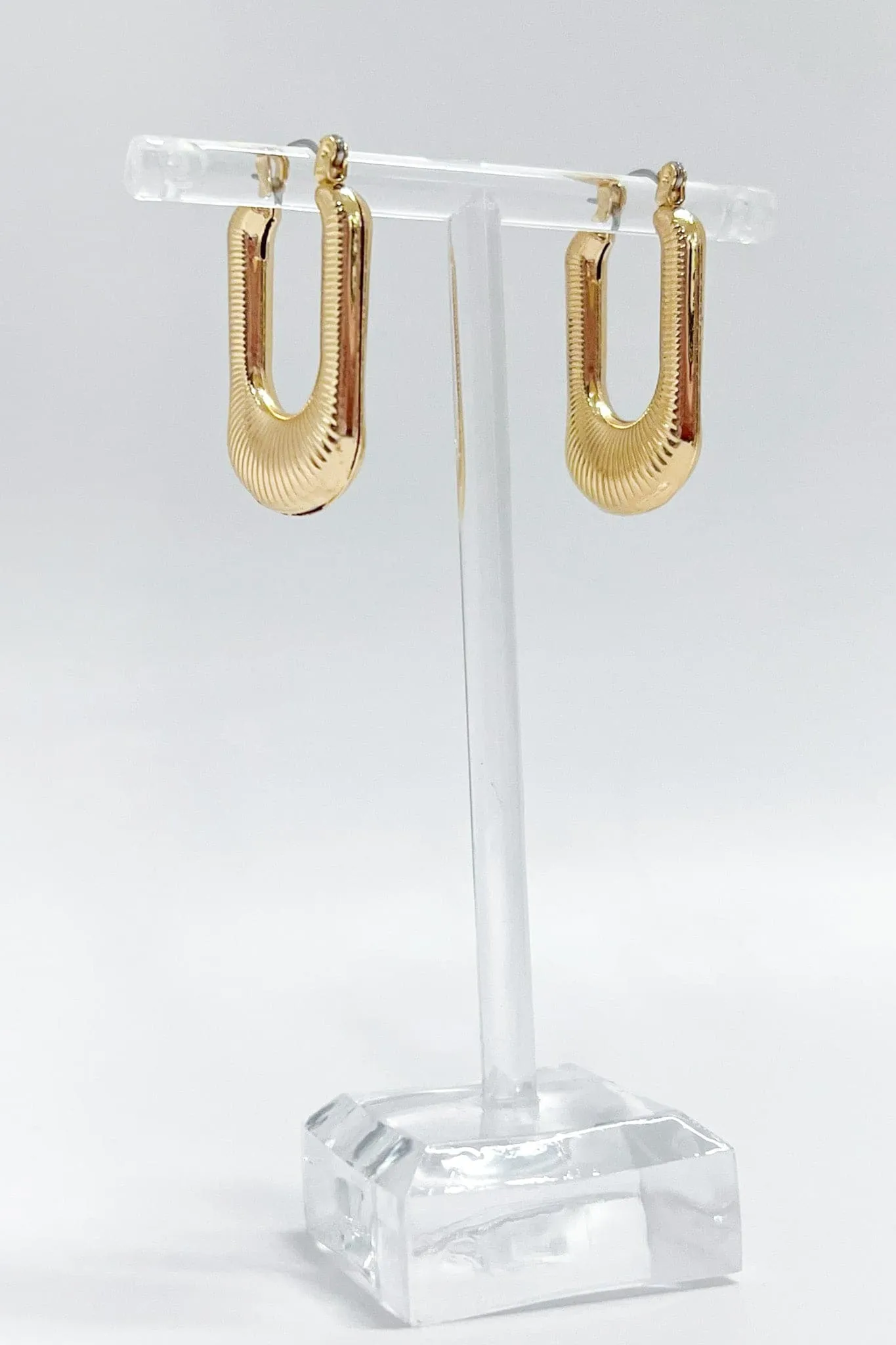 Iconic Impulse Textured U Hoop Earrings
