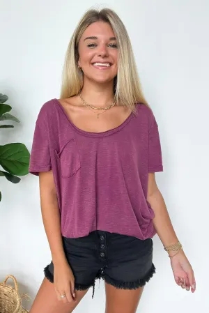 Jadyn Scoop Neck Relaxed Pocket Tee - BACK IN STOCK