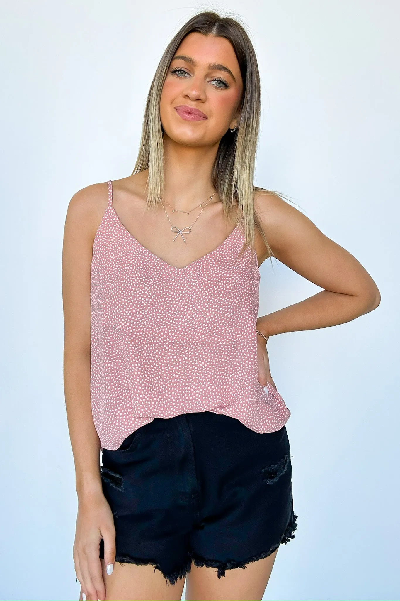 Janaya V-Neck Dot Tank - FINAL SALE