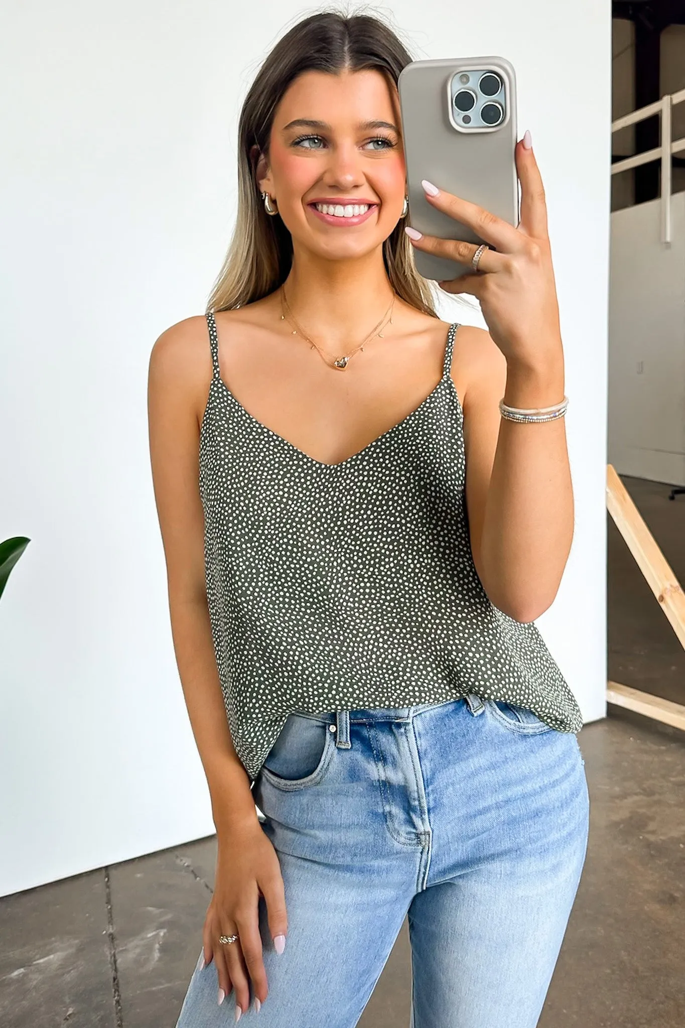Janaya V-Neck Dot Tank - FINAL SALE