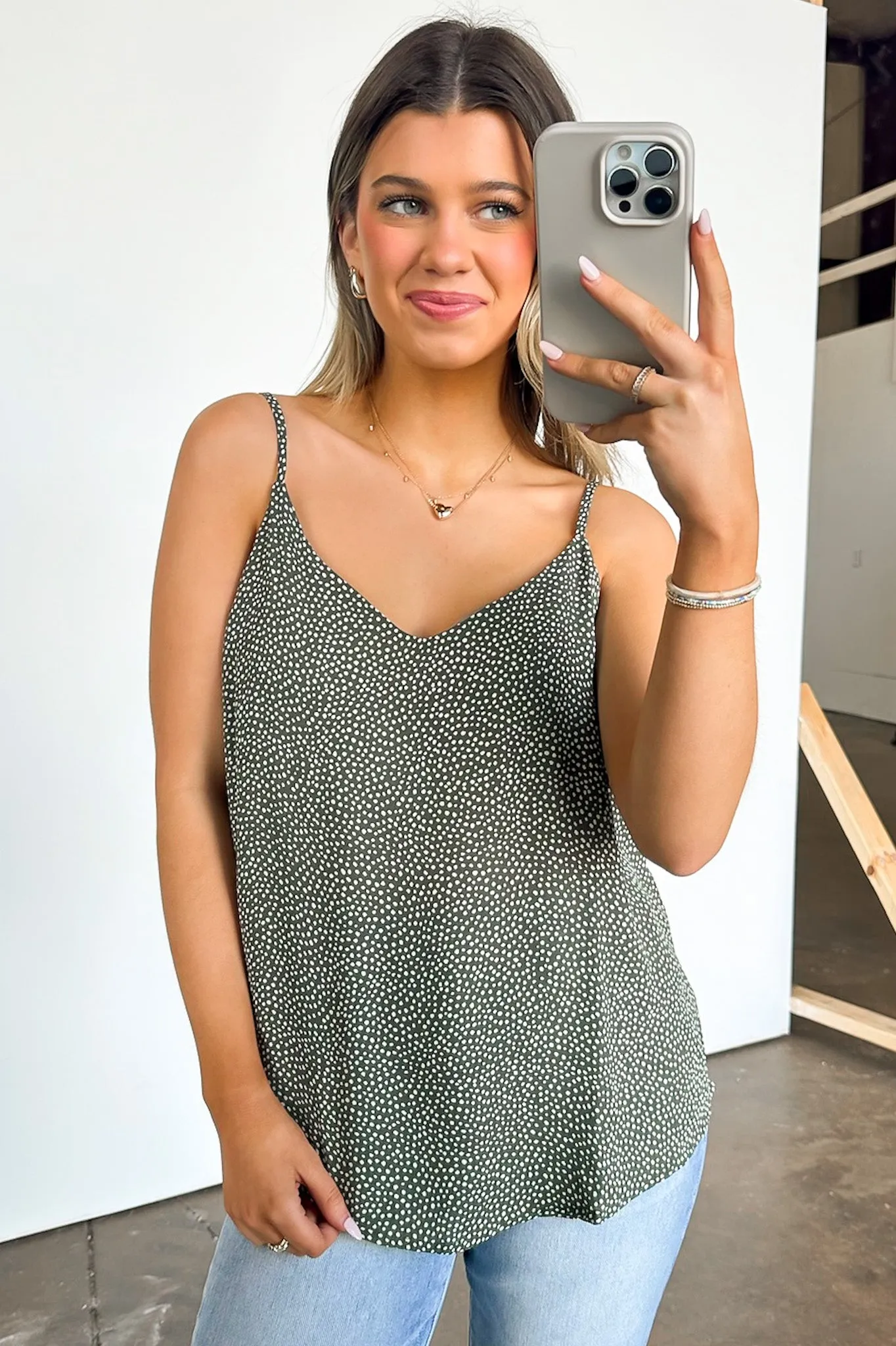 Janaya V-Neck Dot Tank - FINAL SALE